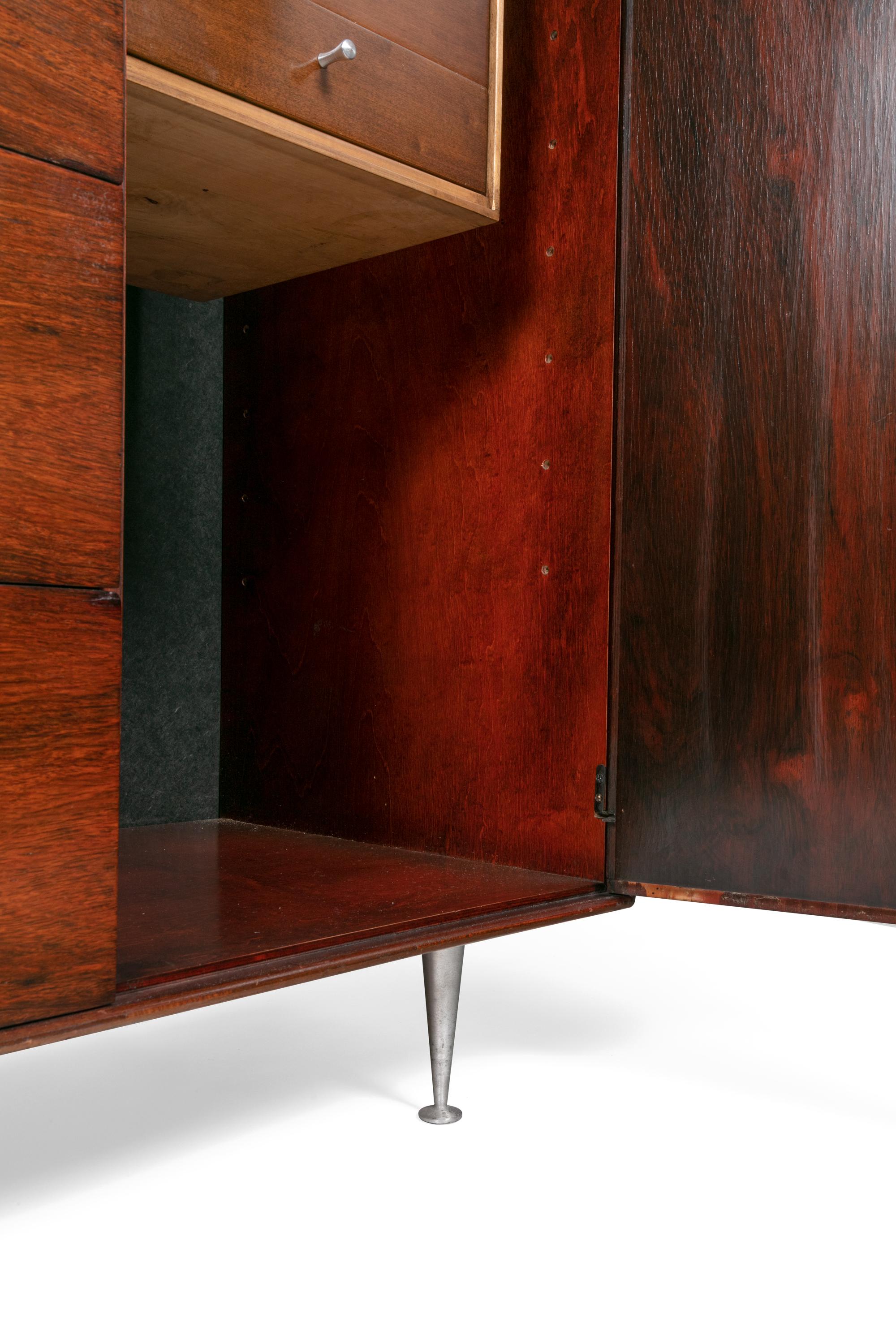 Mid-20th Century George Nelson Rosewood Thin Edge Chest of Drawers/Cabinet, Herman Miller, 1950s