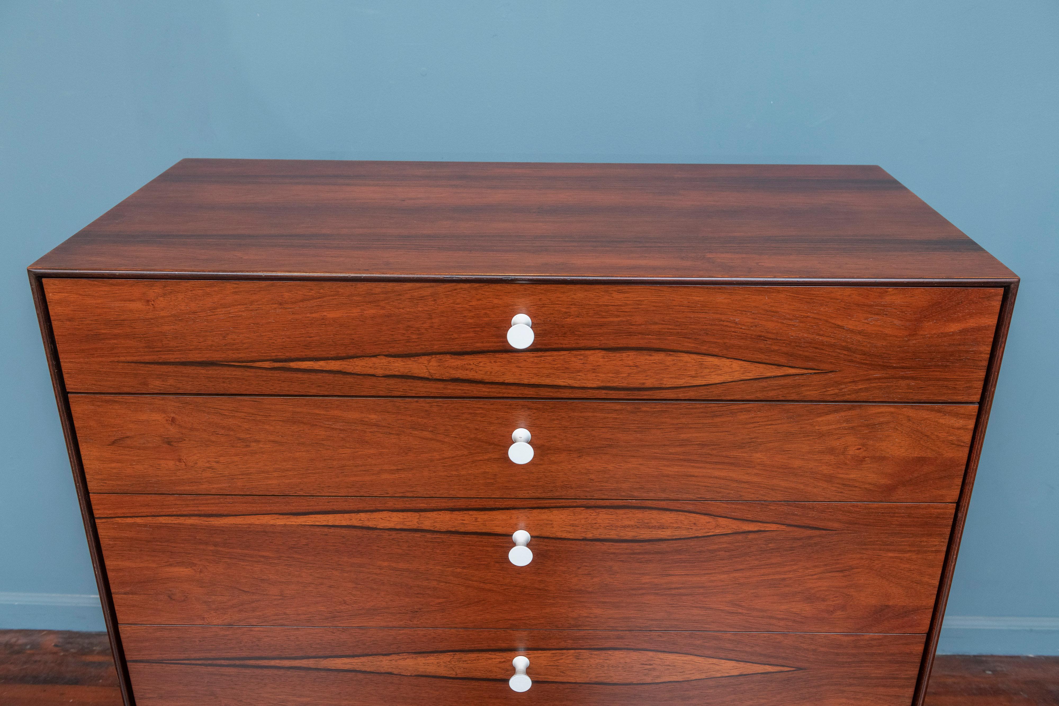 American George Nelson Rosewood Thin Edge Dresser For Sale