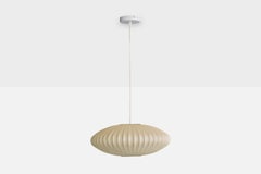 George Nelson, Saucer Bubble Pendant, Steel, Spray Plastic, USA, 1950s