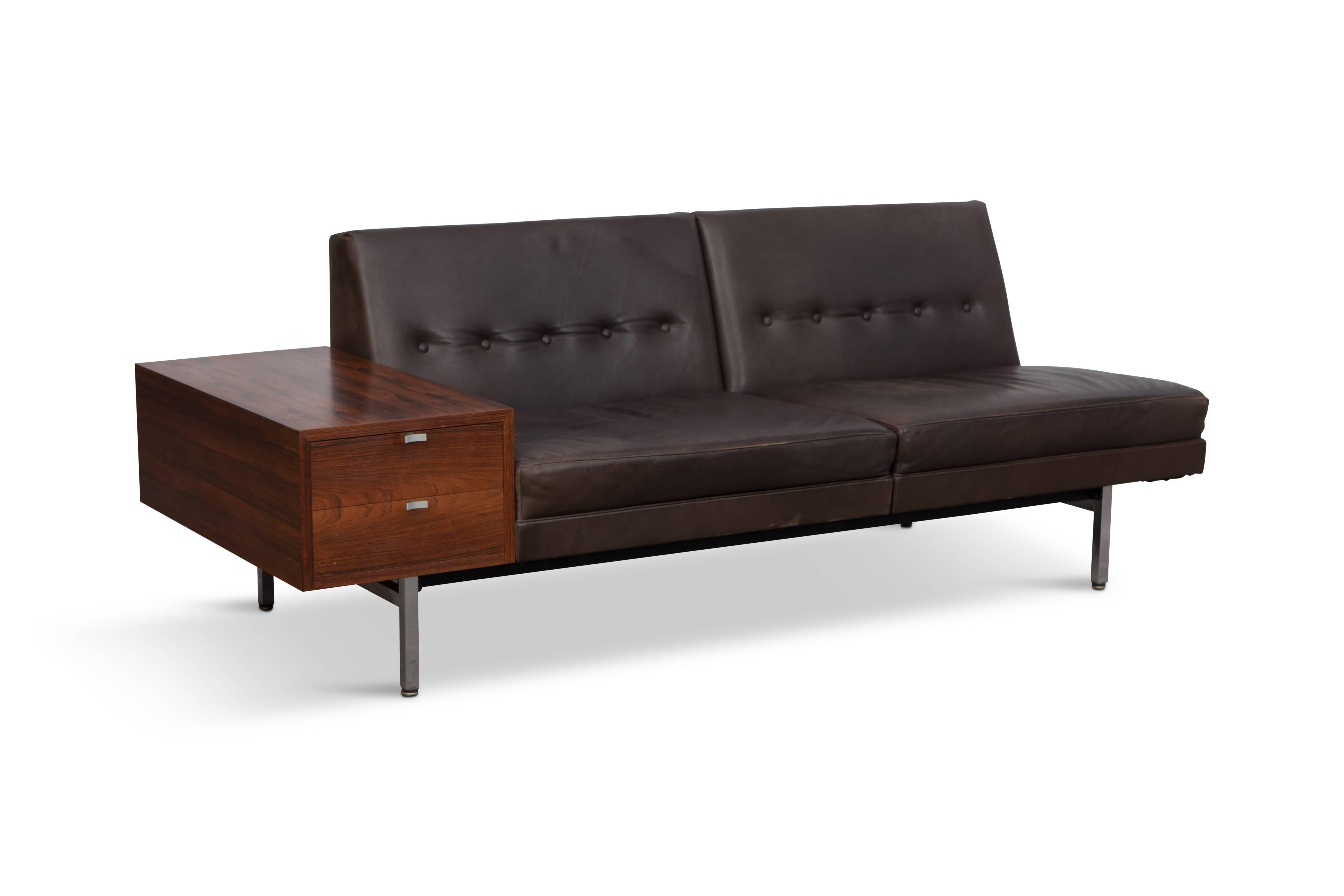 George Nelson Sectional Sofa in Dark Leather for Herman Miller 2