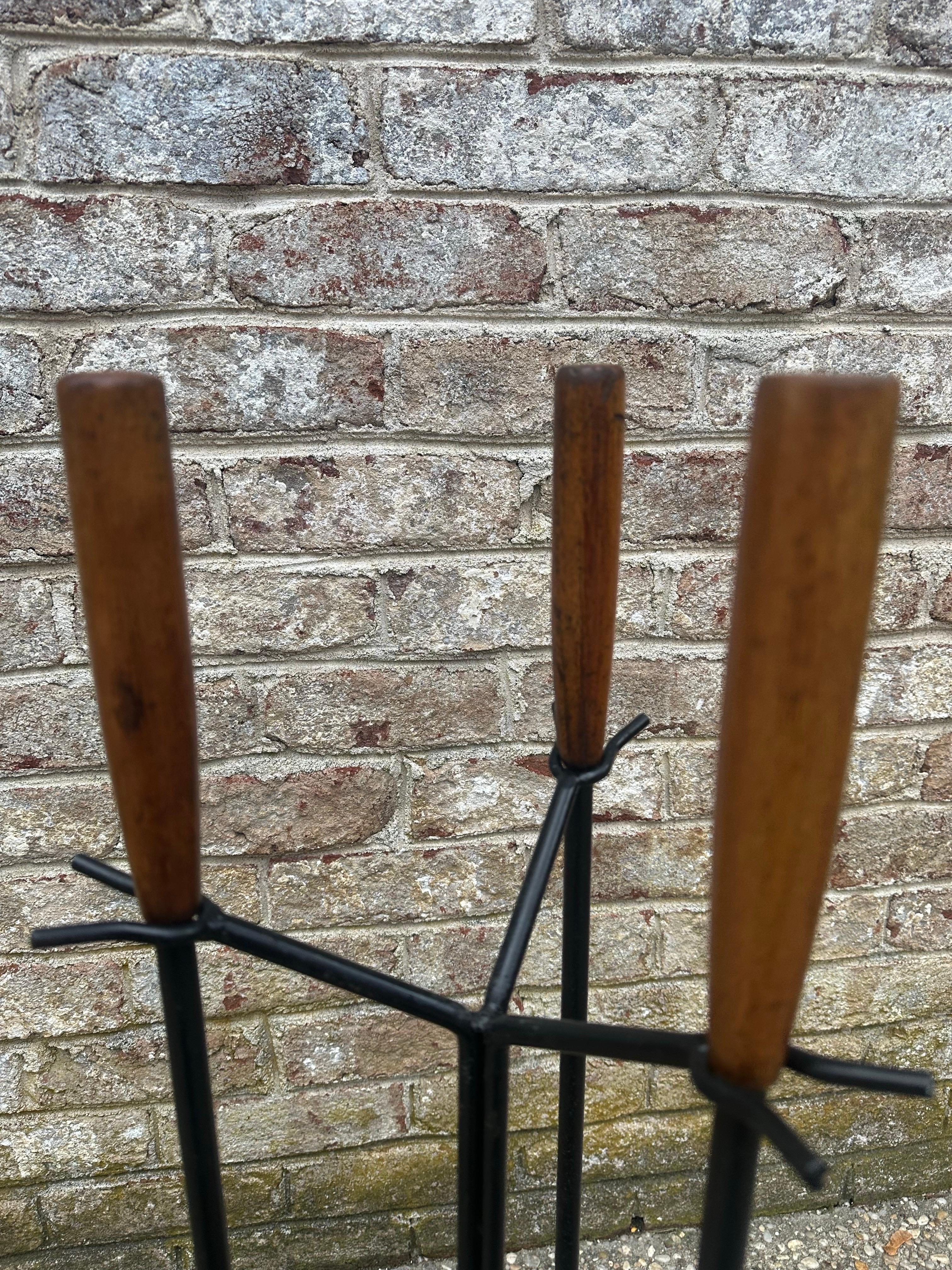 20th Century George Nelson Set of Fireplace Tools For Sale