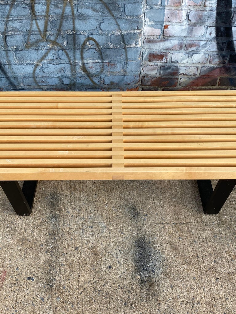 Mid-Century Modern George Nelson Slat Bench in Maple by Herman Miller For Sale