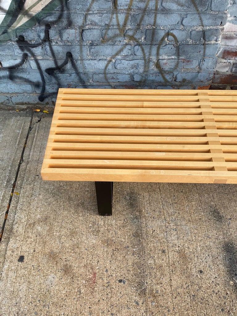 George Nelson Slat Bench in Maple by Herman Miller In Good Condition For Sale In Brooklyn, NY