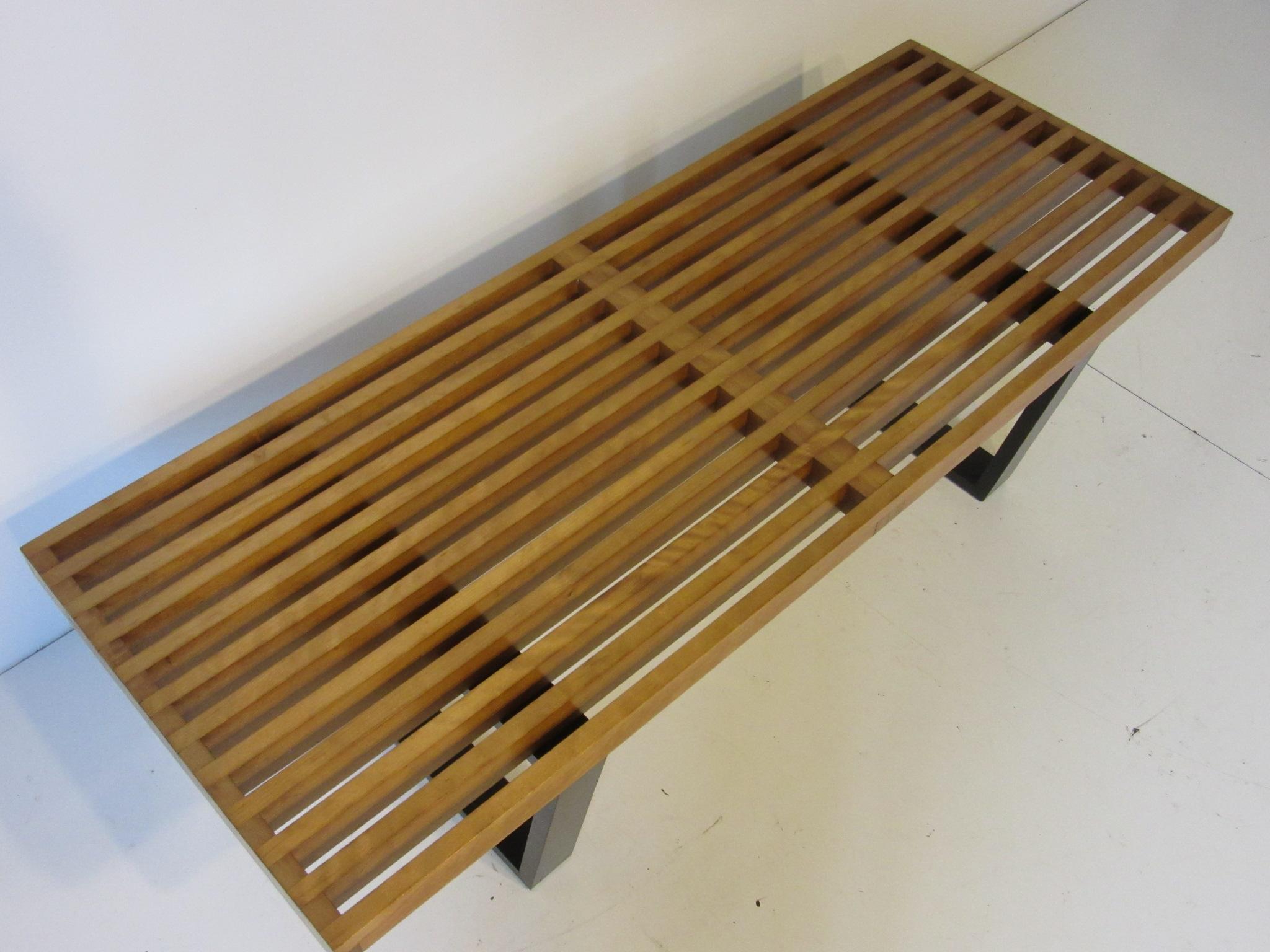 American George Nelson Slat Bench or Coffee Table by Herman Miller