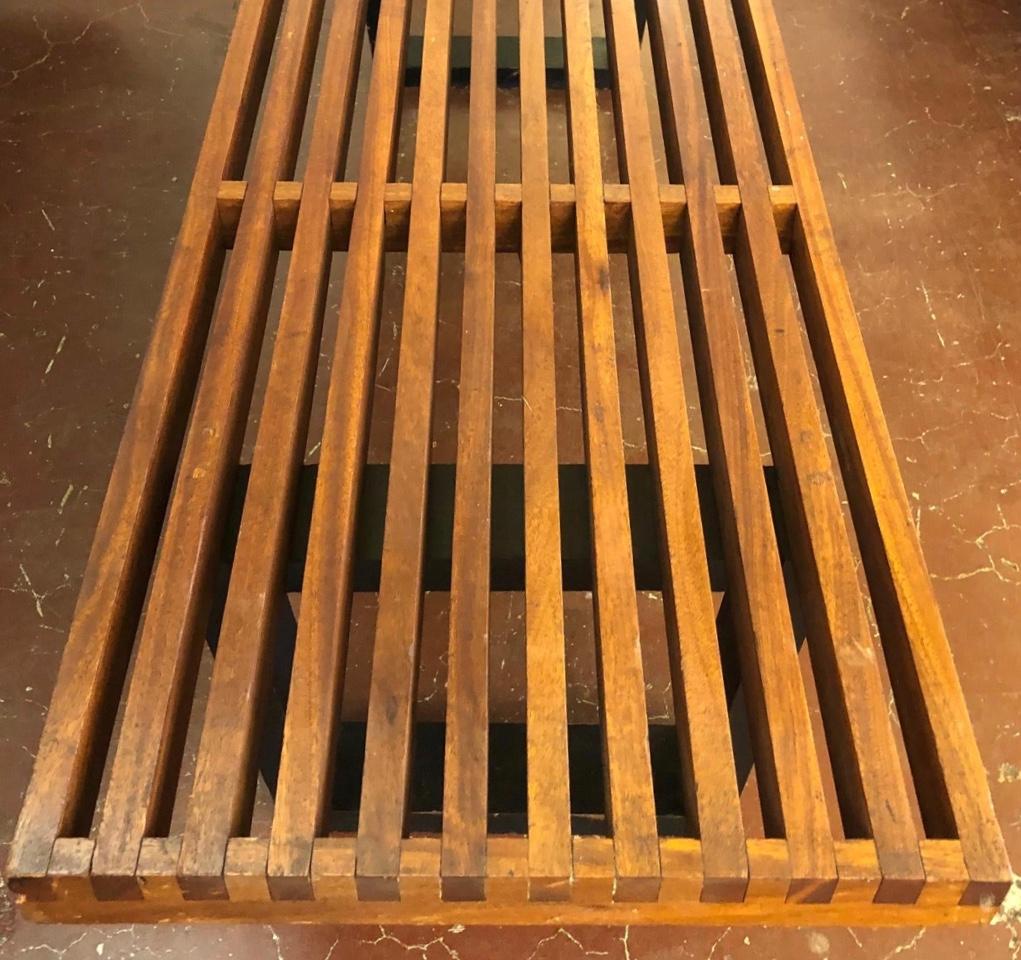 20th Century George Nelson Slat Bench with Exceptional Patina
