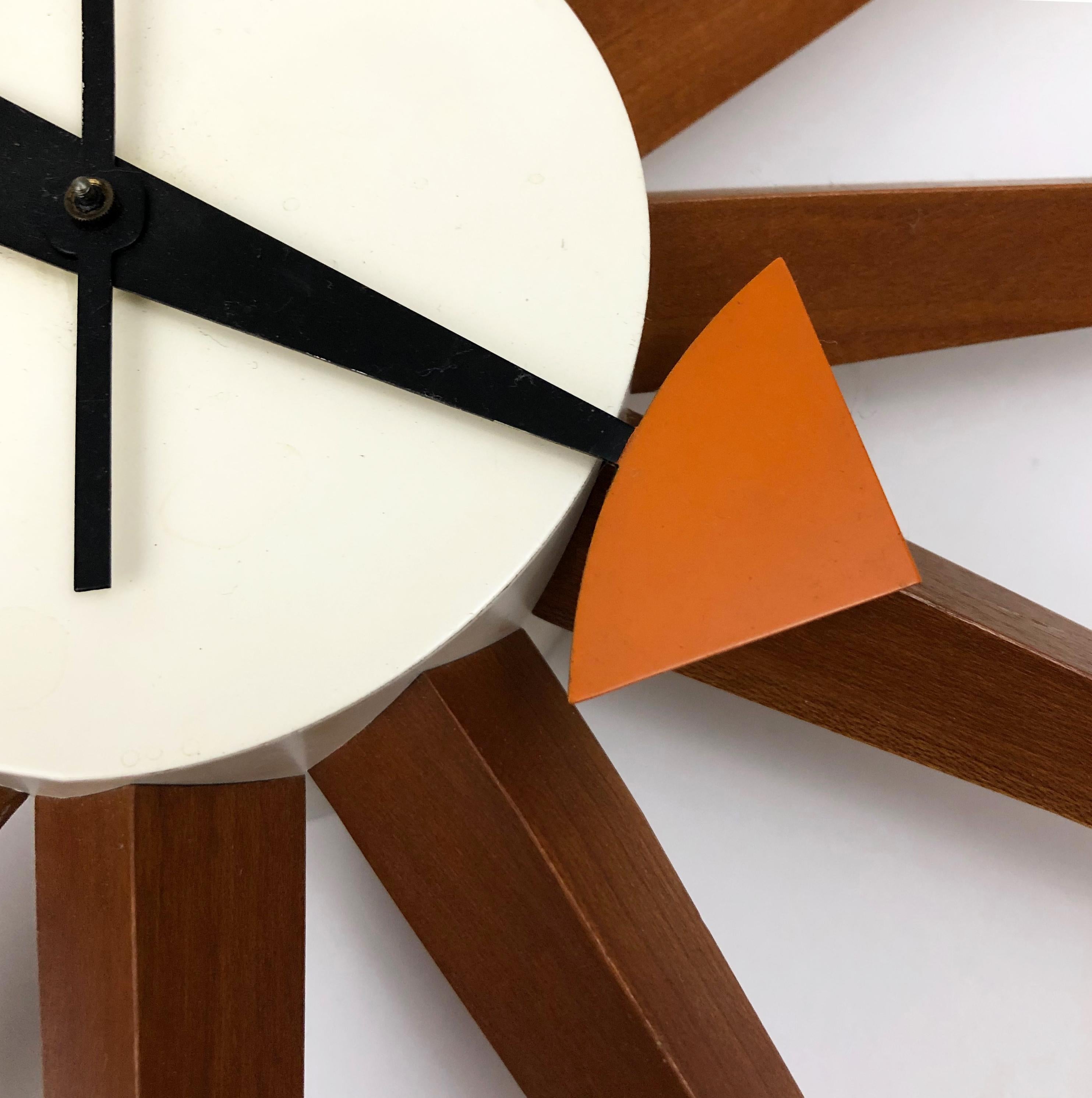 Mid-Century Modern George Nelson Spike Sunburst Wall Clock for Howard Miller