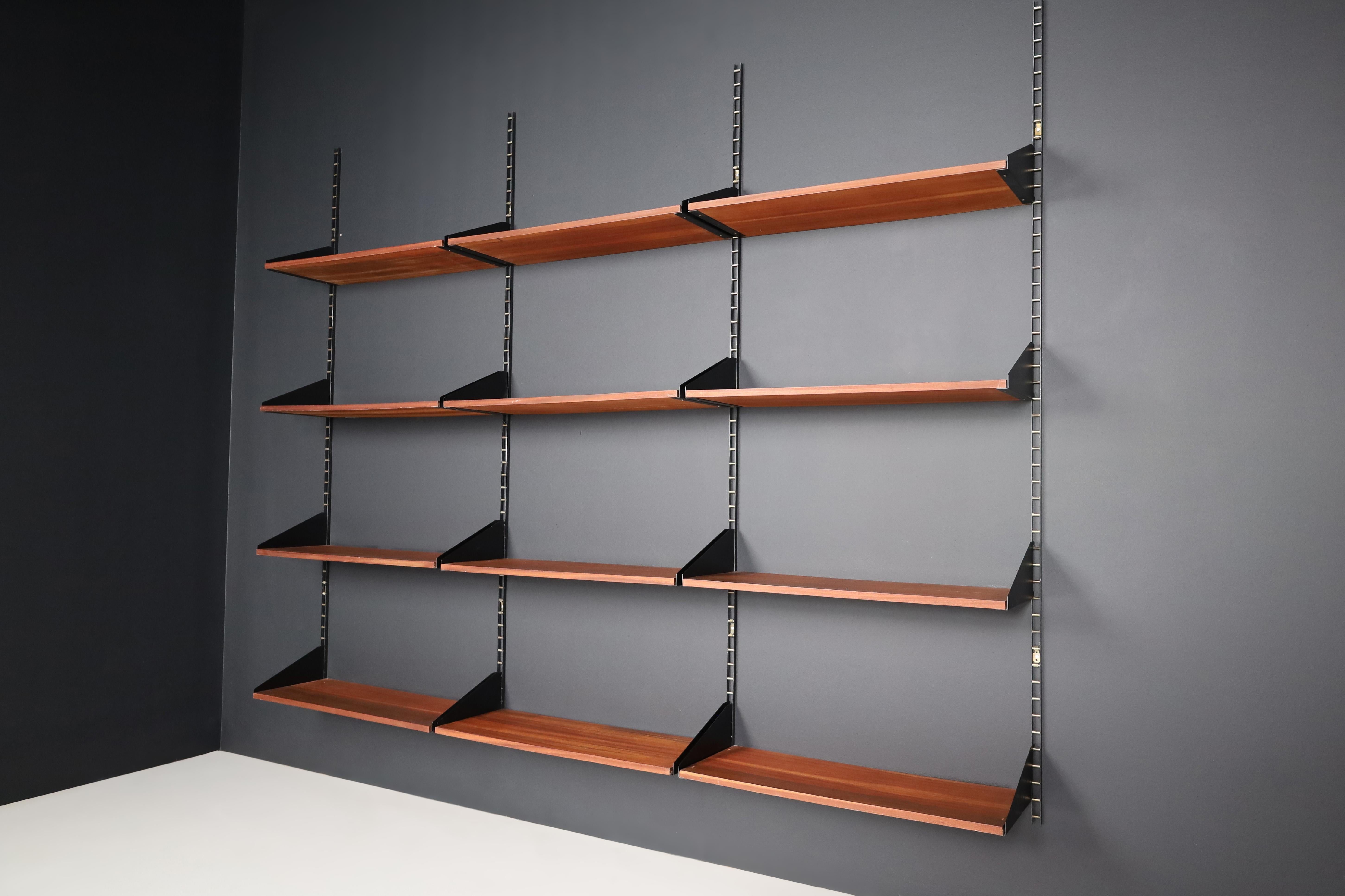 George Nelson Steel and Brass Wall Unit / Book Shelf USA 1960s 3