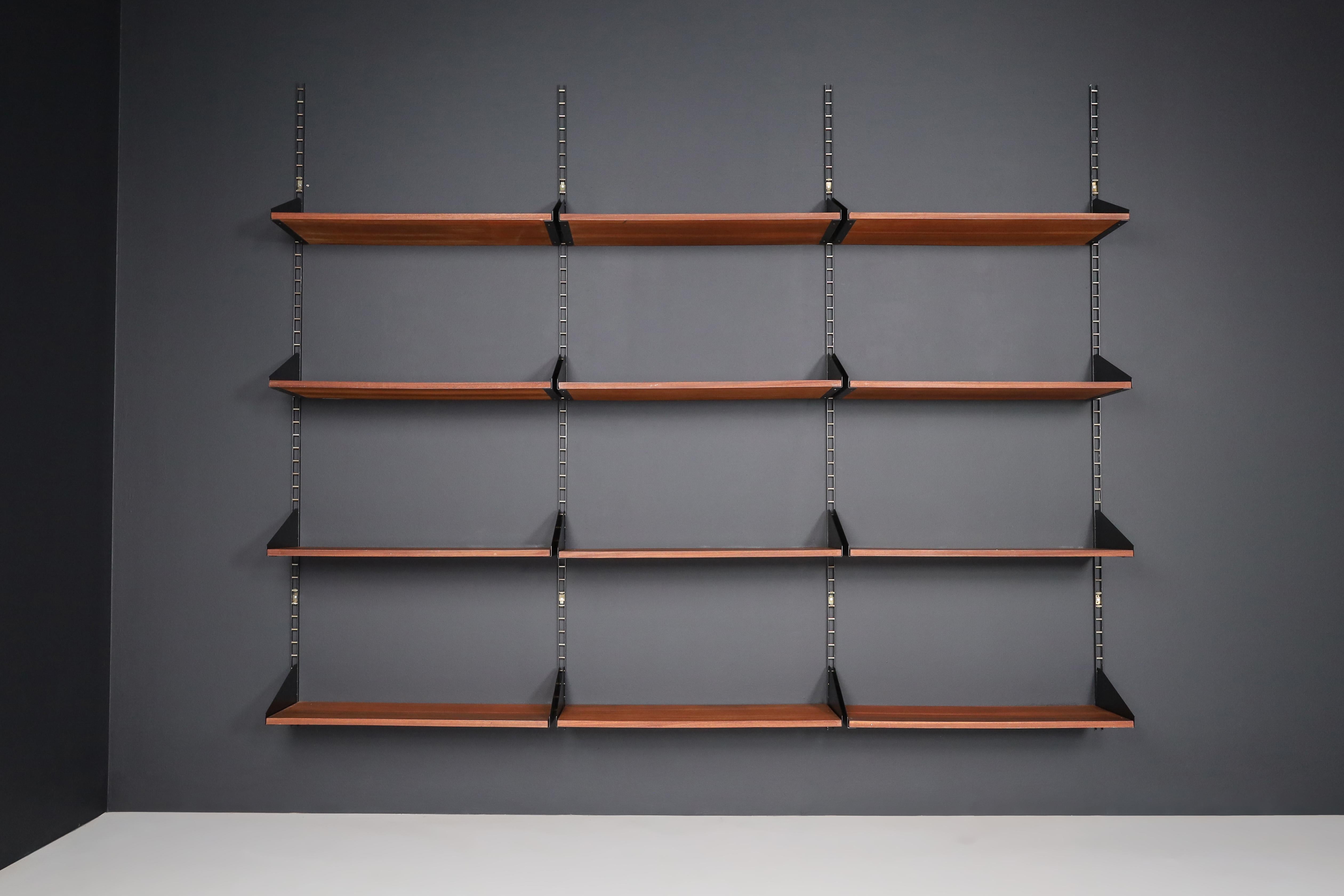 George Nelson Steel and Brass Wall Unit / Book Shelf USA 1960s 4
