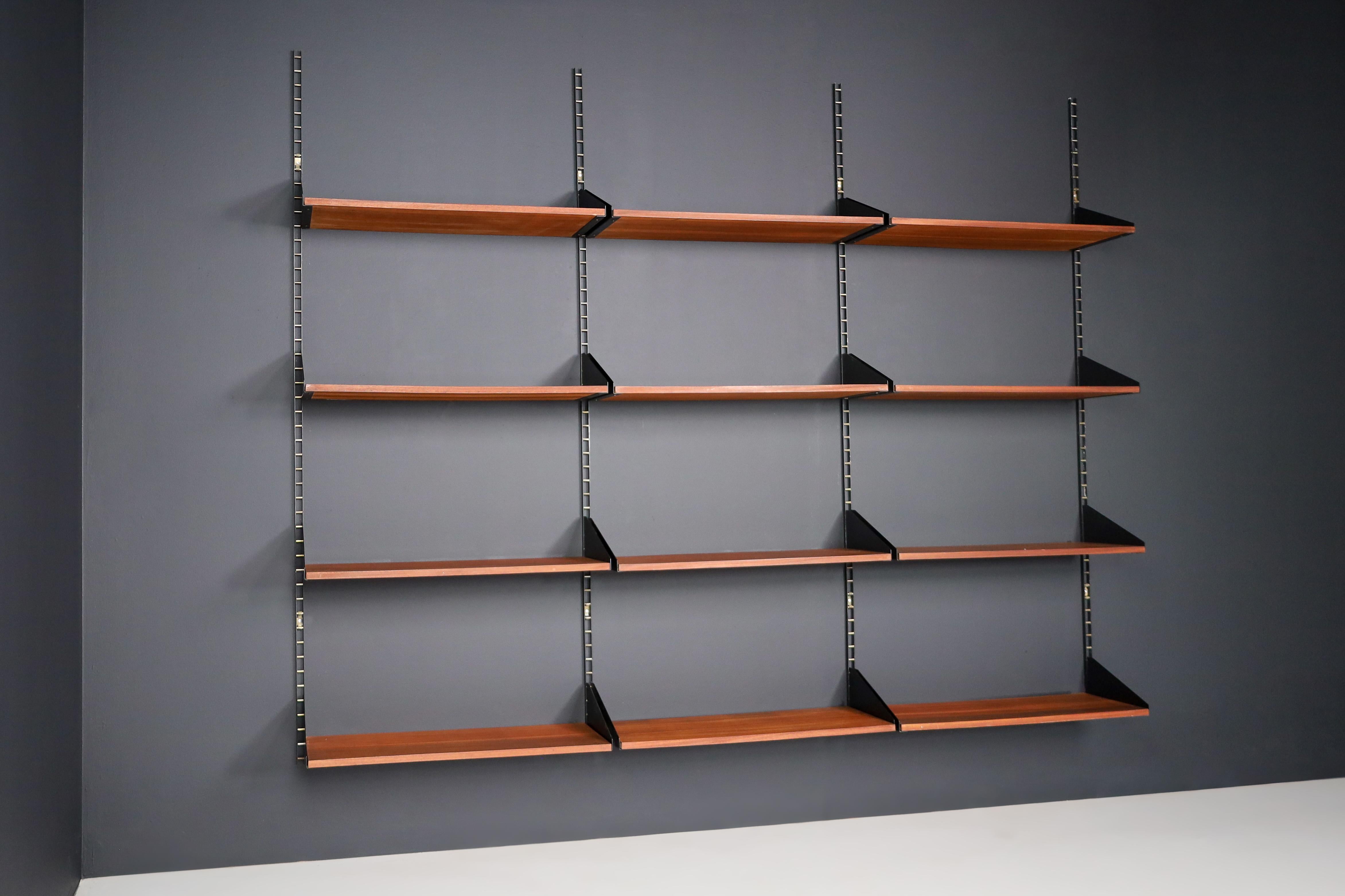 George Nelson Steel and Brass Wall Unit / Book Shelf USA 1960s 6