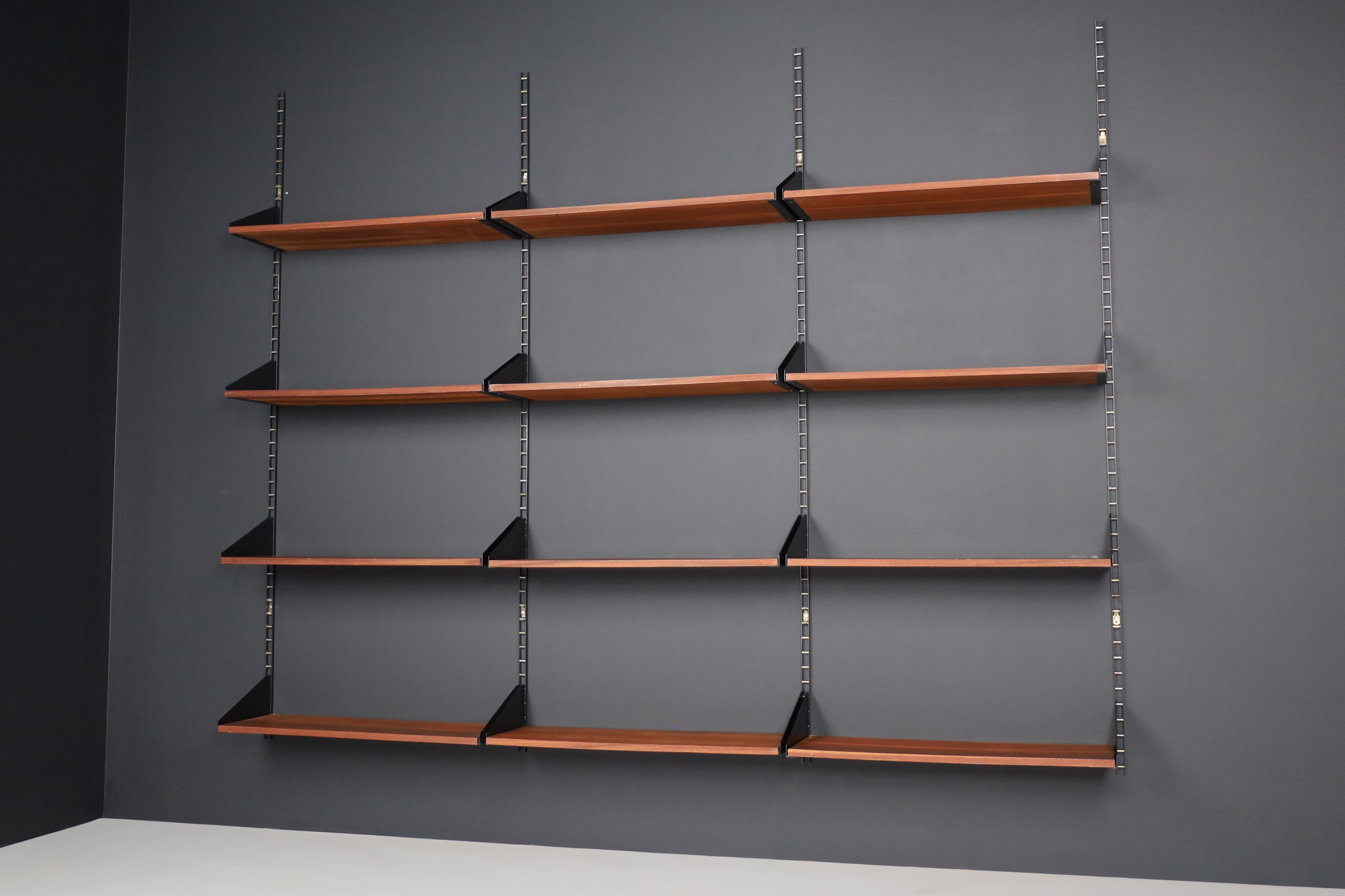 George Nelson Steel and Brass Wall Unit / Book Shelf USA 1960s In Good Condition In Almelo, NL