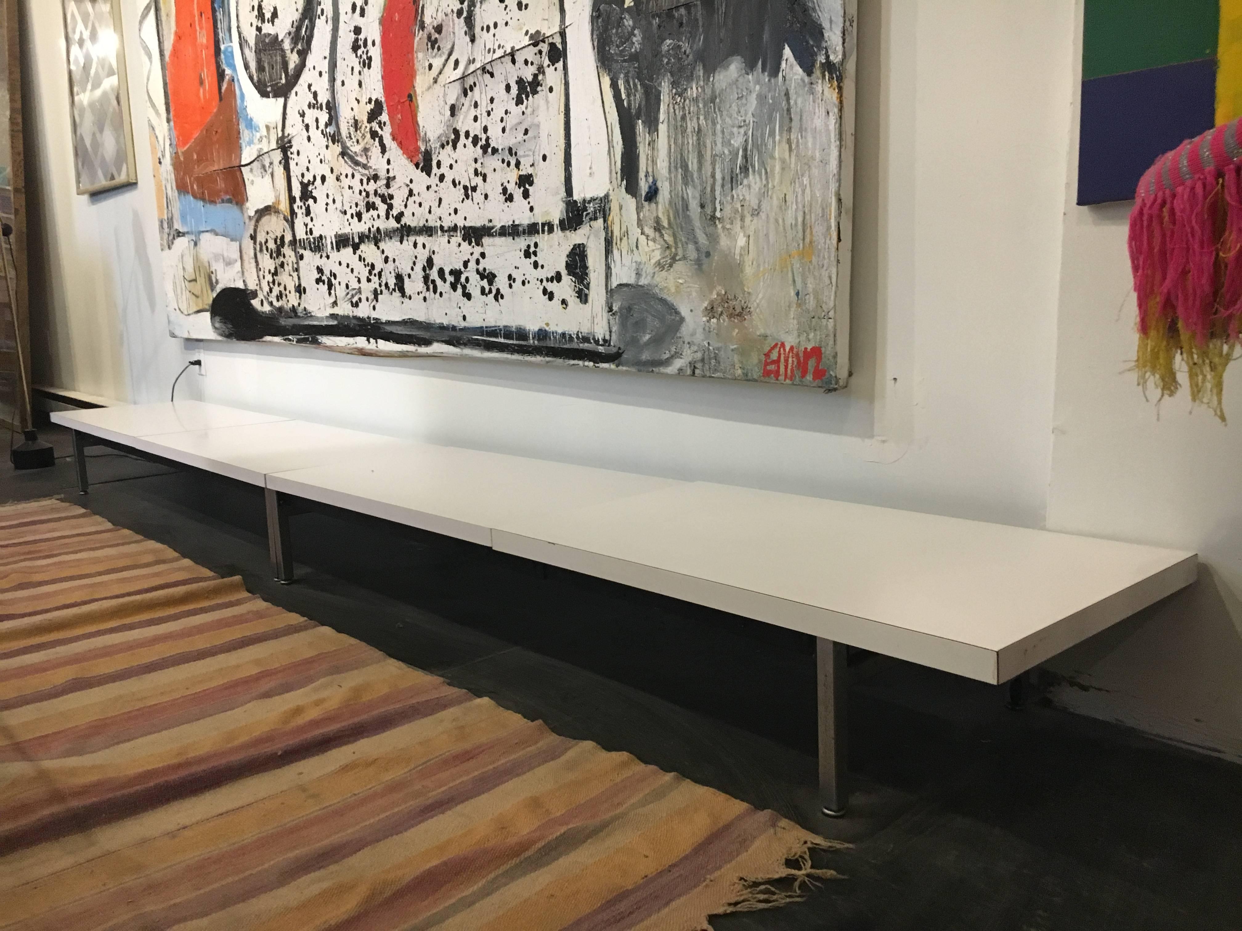 Mid-Century Modern George Nelson Steel Frame Bench Herman Miller, 1952
