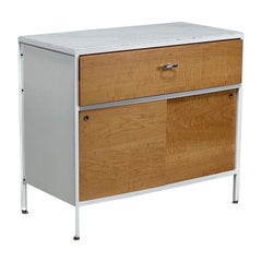 George Nelson Steel Frame Cabinet with Marble Top