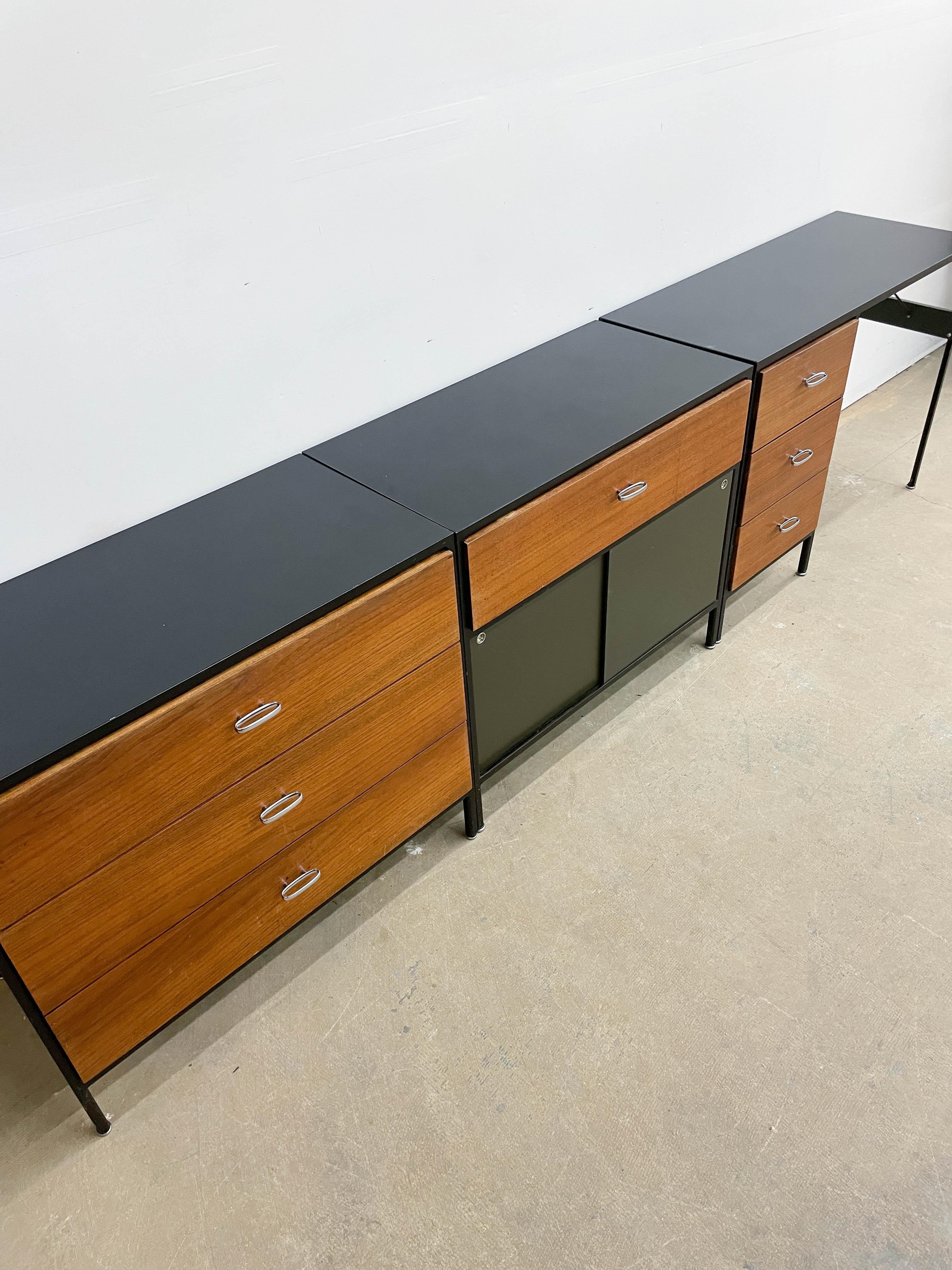 George Nelson Steel frame case dressers and desk set. 4