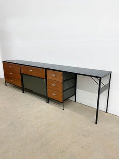 George Nelson Steel frame case dressers and desk set.