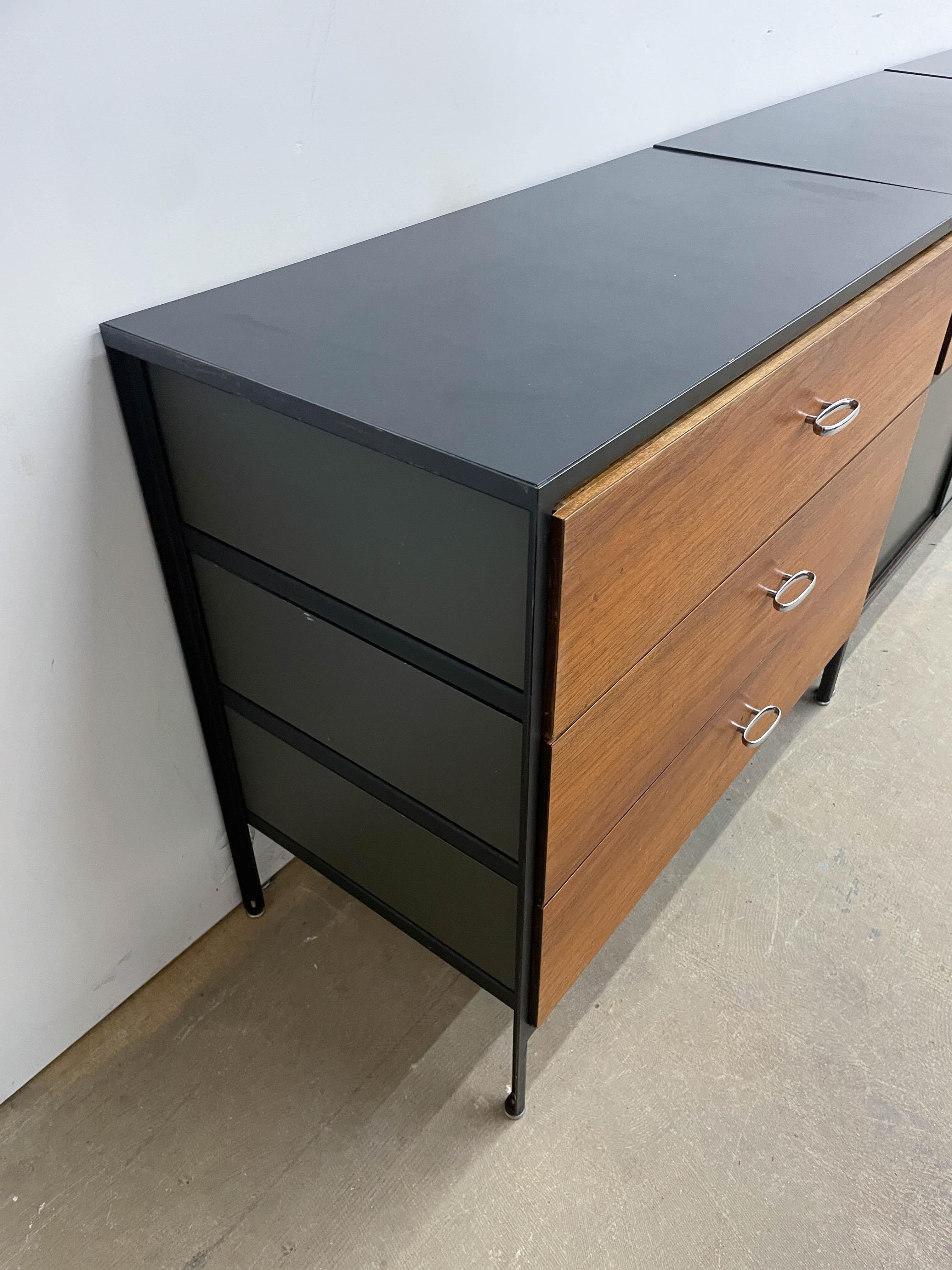 George Nelson Steel frame case dressers and desk set. 2