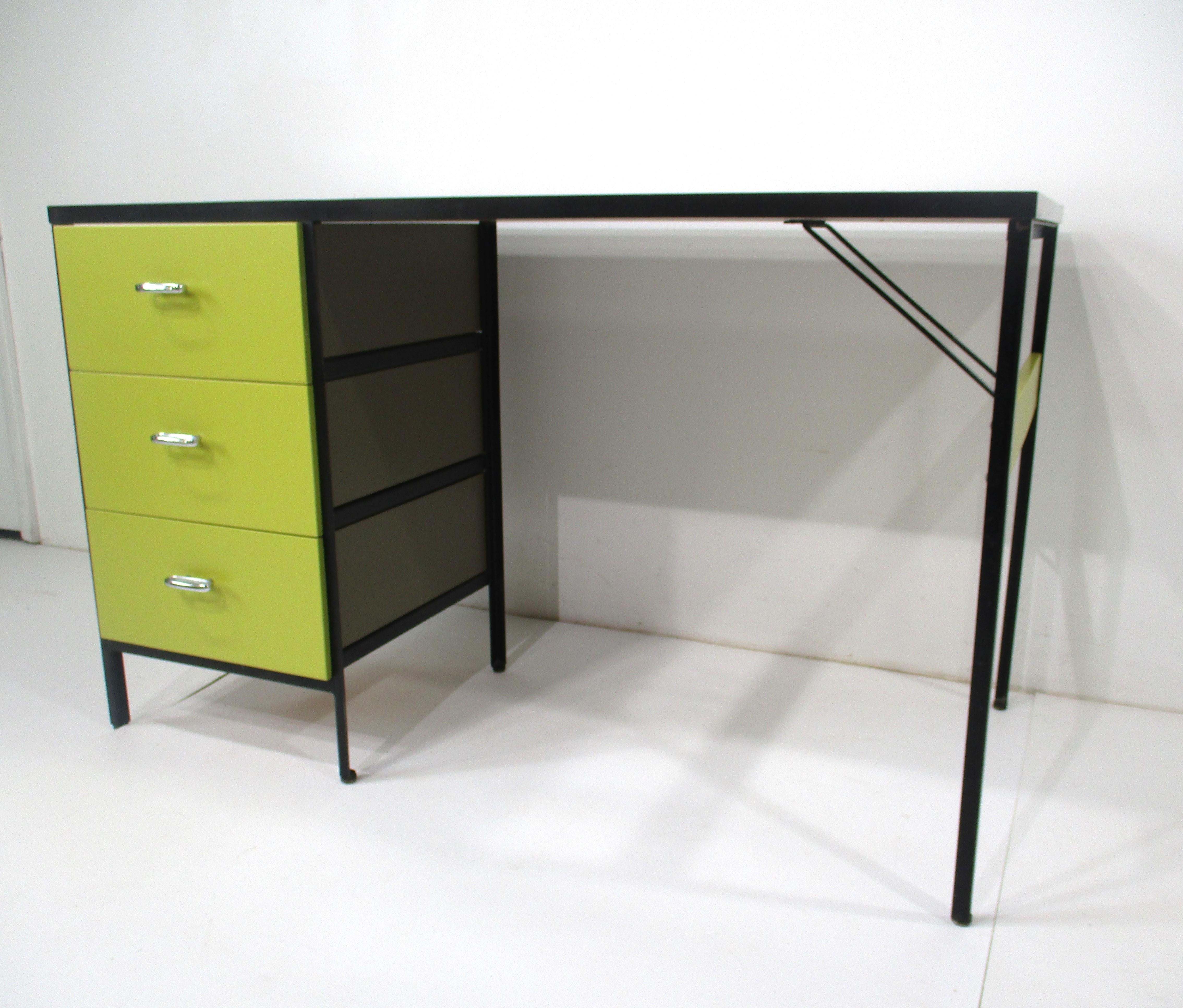 Mid-Century Modern George Nelson Steel Frame Desk for Herman Miller 