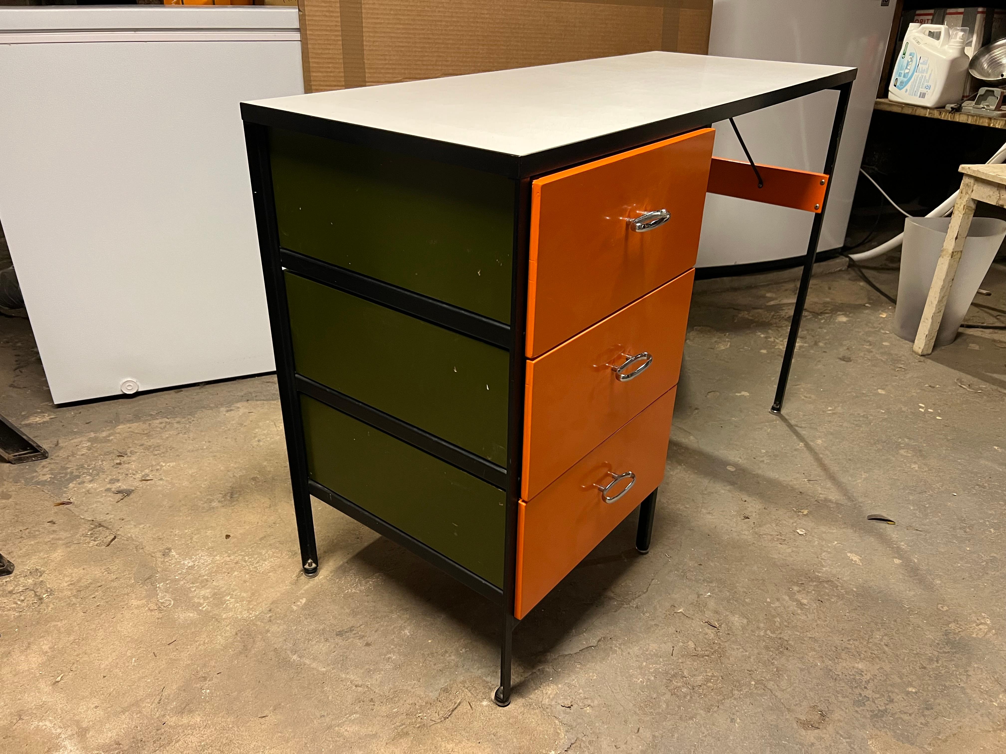 Mid-Century Modern George Nelson Steel Frame Desk