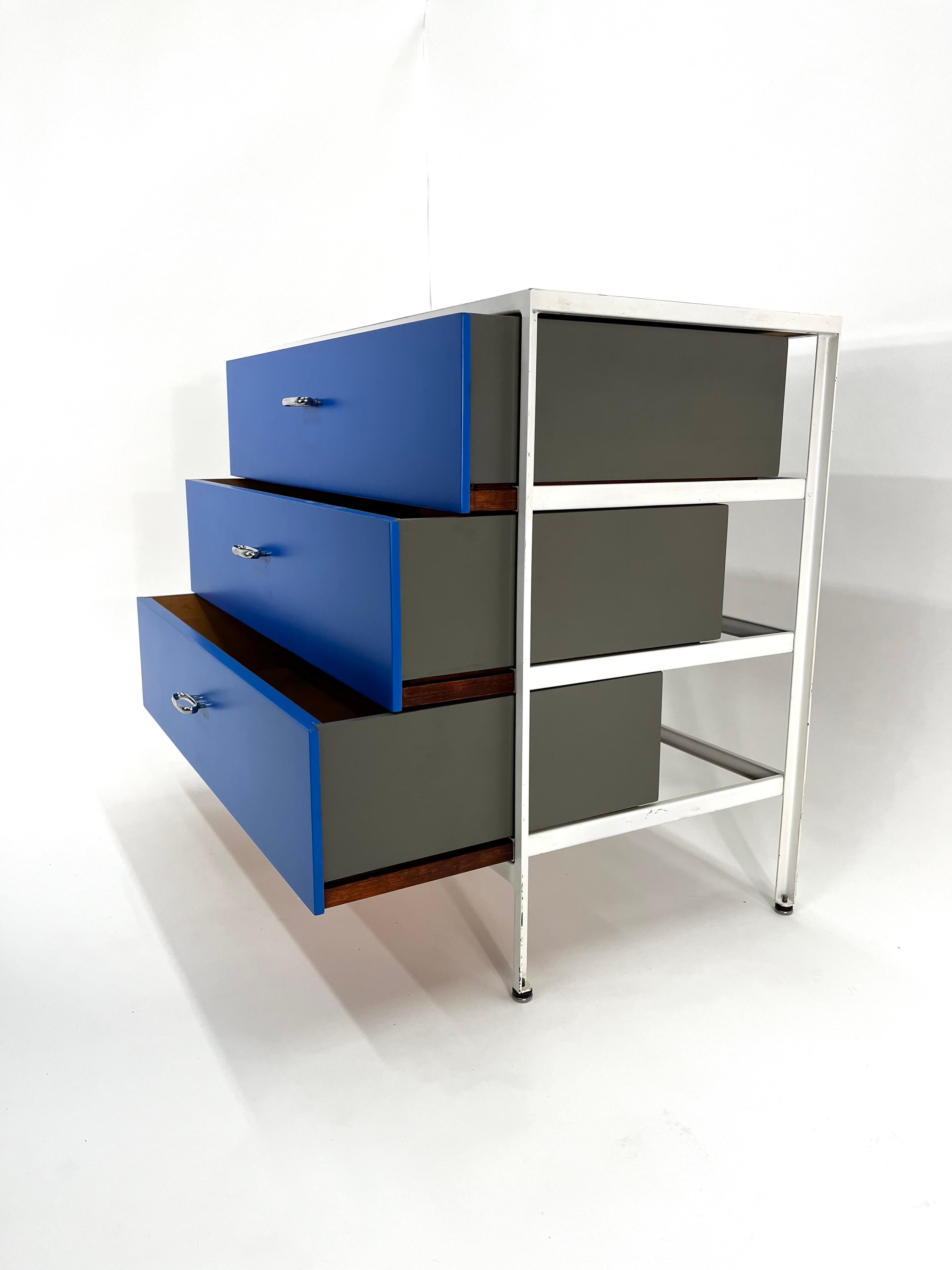 George Nelson Steel Frame Dresser in Blue and Grey 2