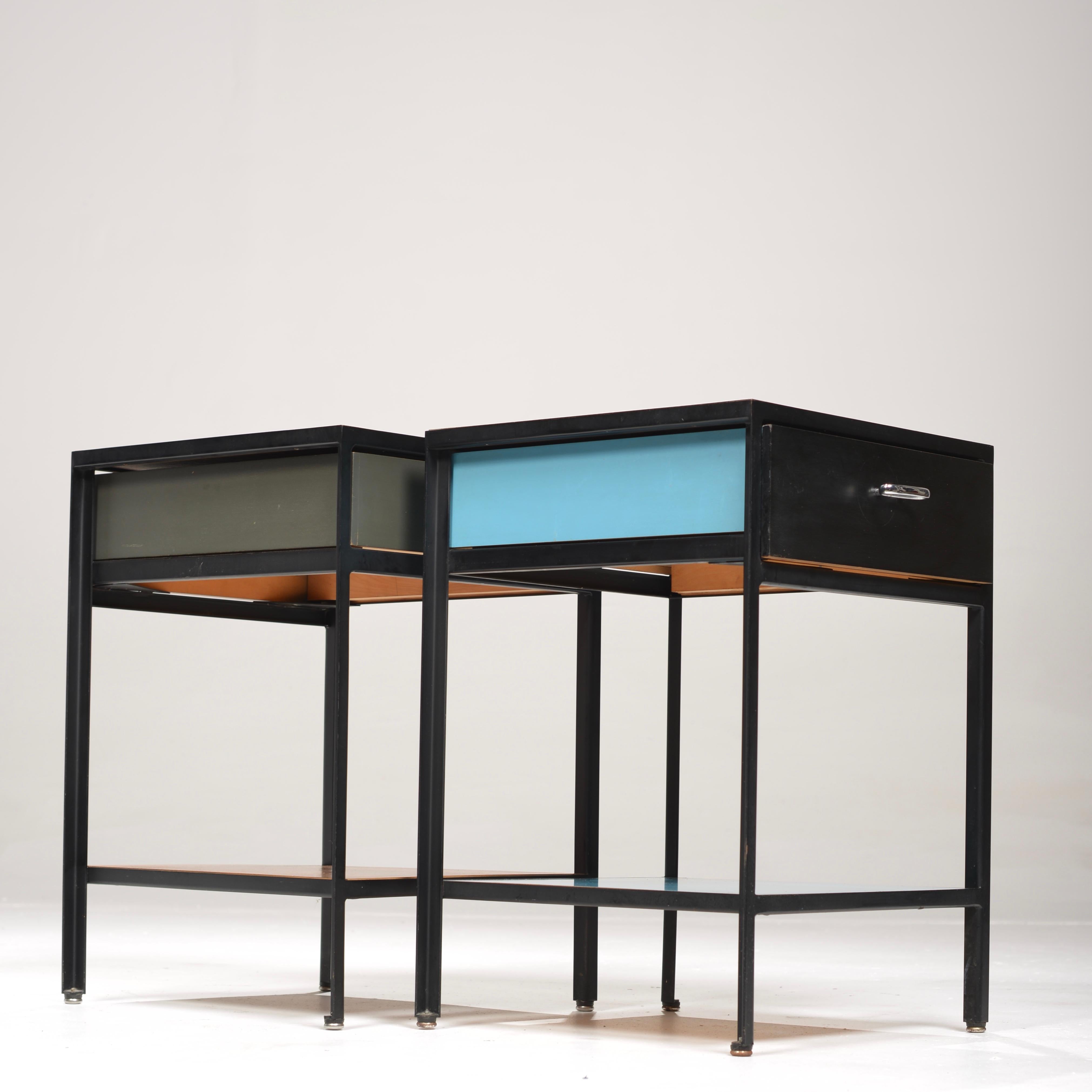 Modern George Nelson Steel Frame Nightstands for Herman Miller