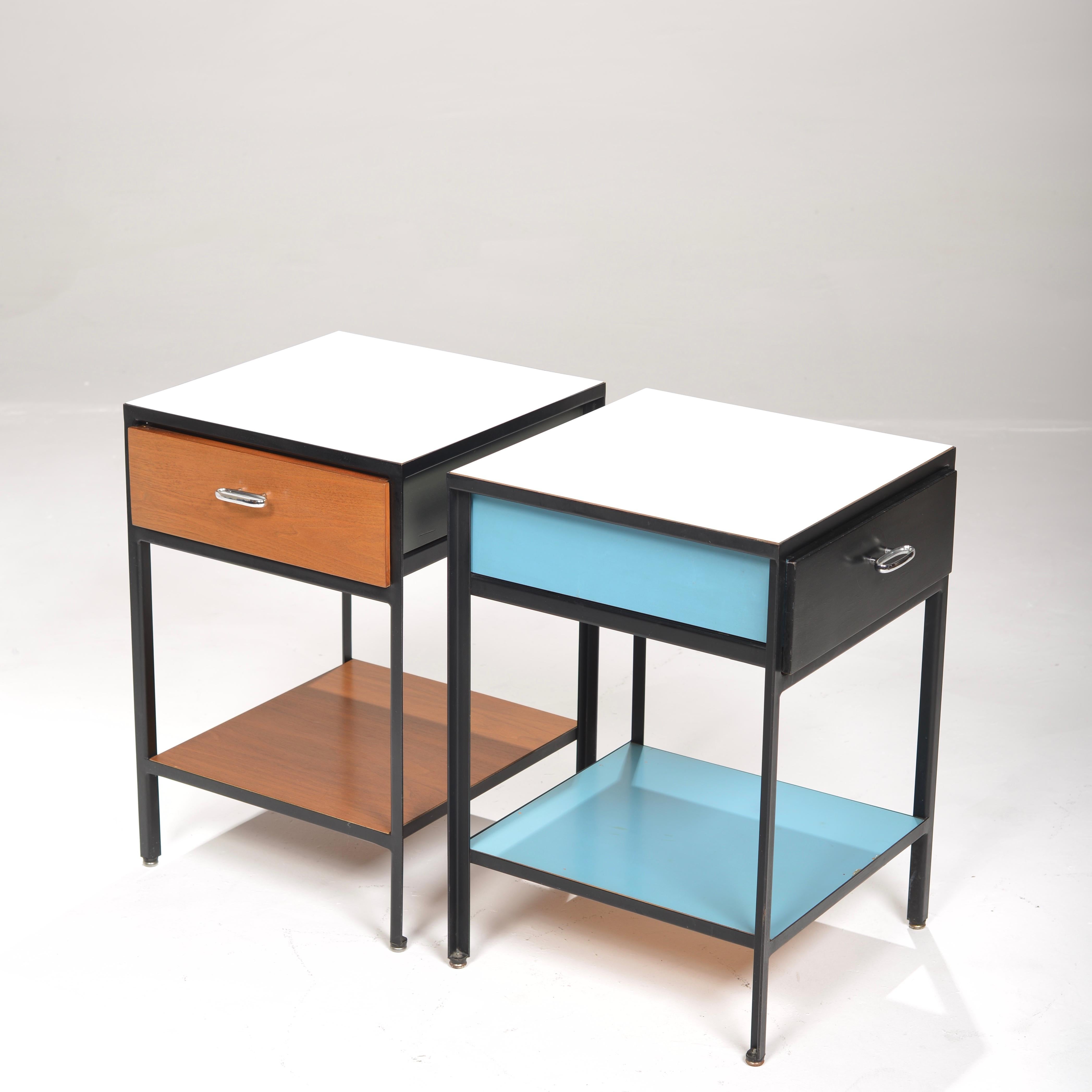 American George Nelson Steel Frame Nightstands for Herman Miller