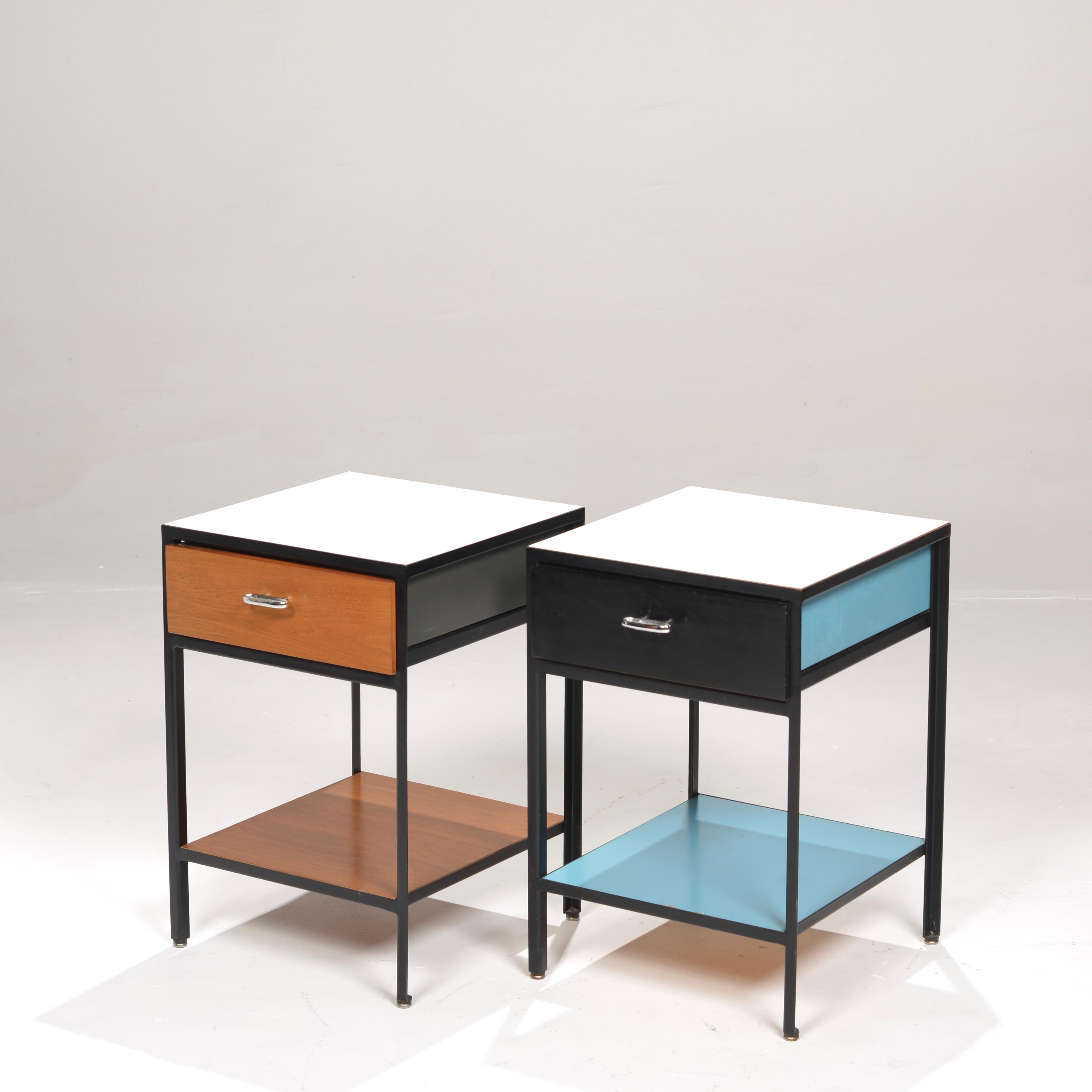 George Nelson Steel Frame Nightstands for Herman Miller In Good Condition In Los Angeles, CA