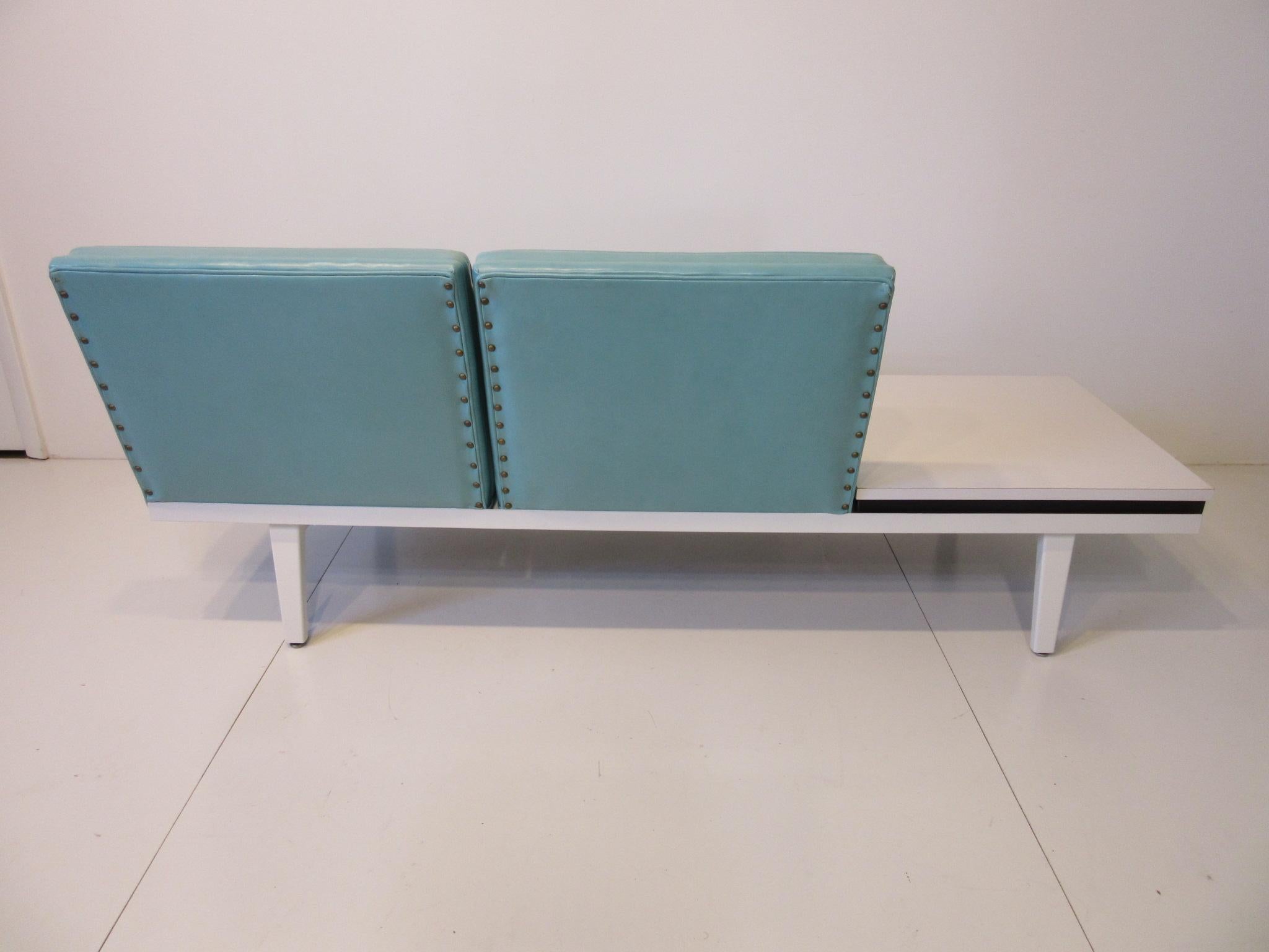 George Nelson Steel Frame Sofa with Side Table for Herman Miller 1