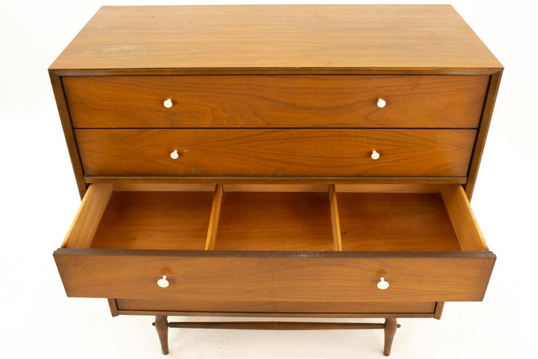 George Nelson Style Harmony House Mid Century 5 Drawer Highboy Dresser For Sale 4