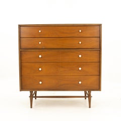 George Nelson Style Harmony House Mid Century 5 Drawer Highboy Dresser
