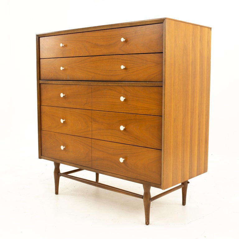 Mid-Century Modern George Nelson Style Harmony House Mid Century 5 Drawer Highboy Dresser For Sale