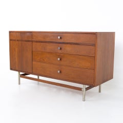 George Nelson Style Kroehler MCM Walnut, Rosewood, Metal 6 Drawer Lowboy