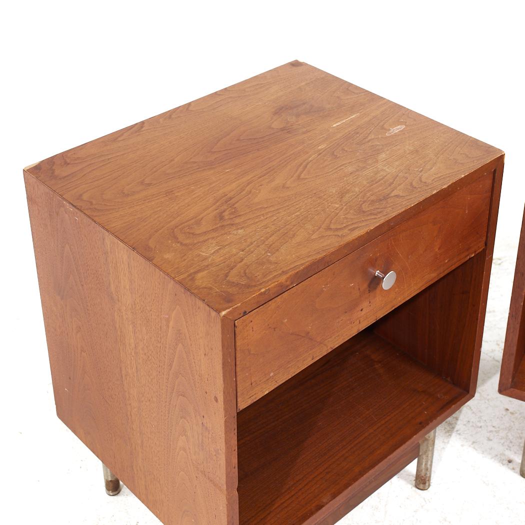 George Nelson Style Kroehler Signature Series Mid Century Nightstands - Pair For Sale 1