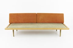 George Nelson Style Mid Century Blonde and Brass Daybed