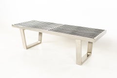 George Nelson Style Mid Century Chrome Bench