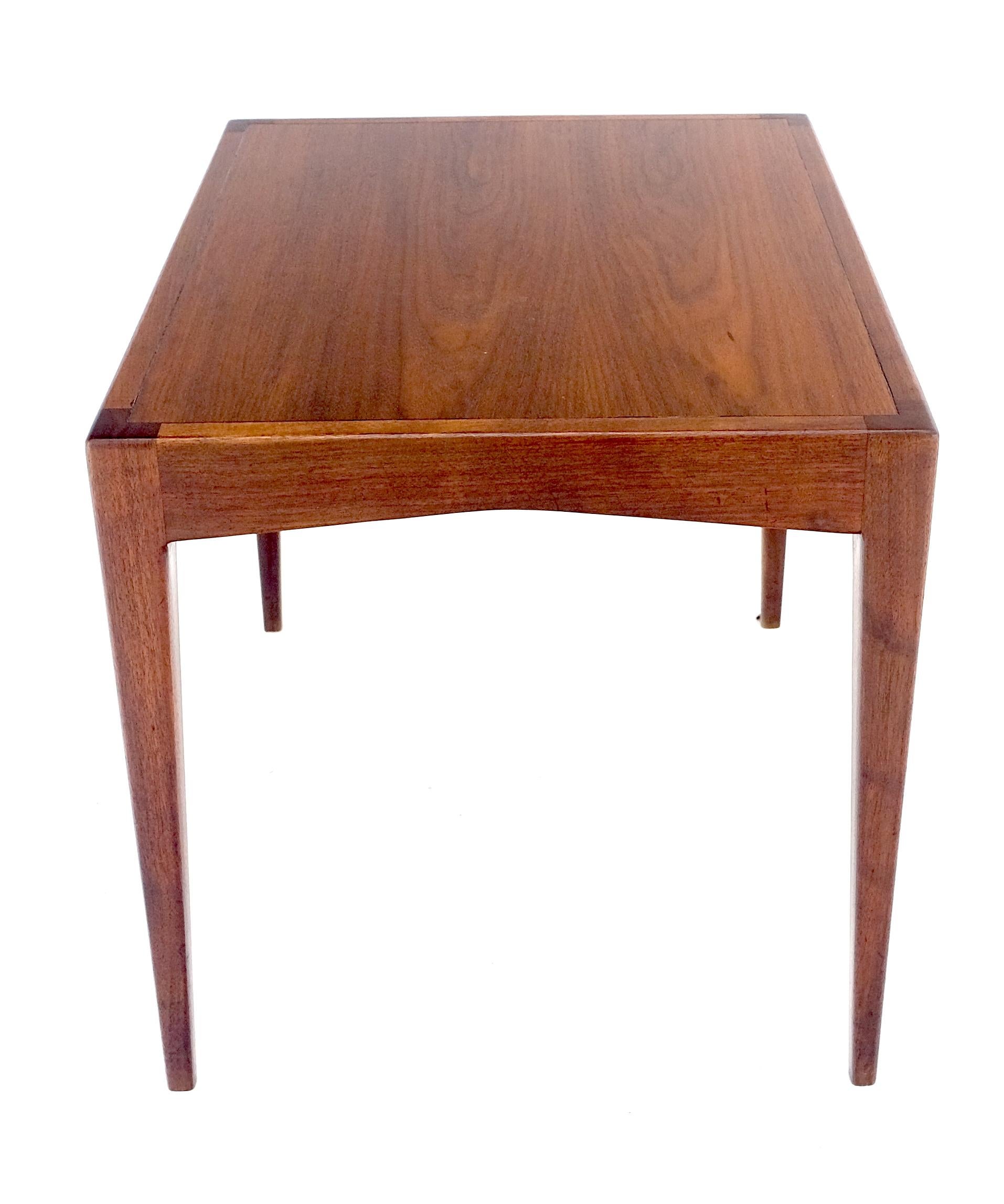 George Nelson Style Mid Century Modern Walnut Side End Table on Tapered Leg MINT.