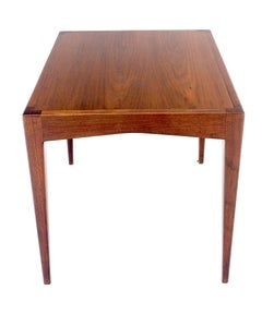 George Nelson Style Mid Century Modern Walnut Side End Table on Tapered Leg MINT
