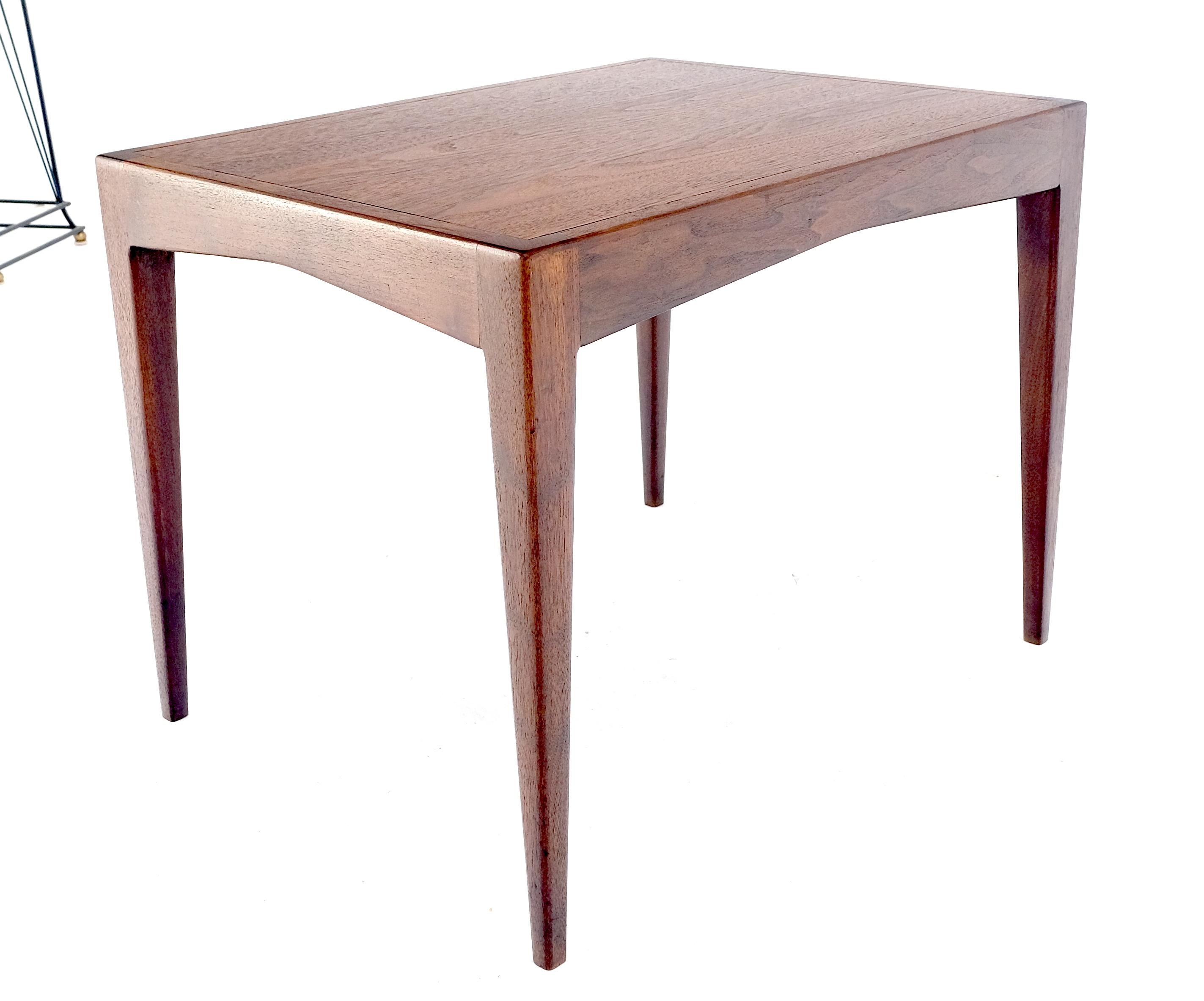 Mid-Century Modern George Nelson Style Mid Century Modern Walnut Side End Table on Tapered Leg MINT For Sale