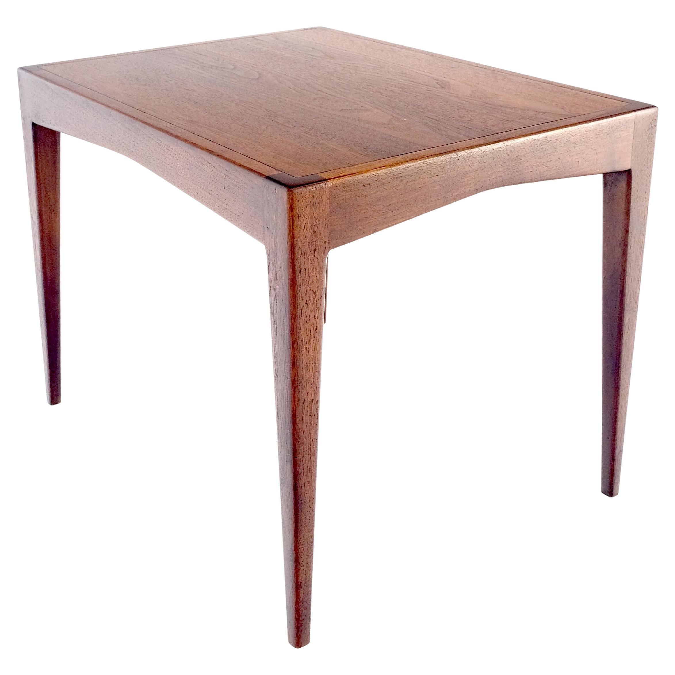 George Nelson Style Mid Century Modern Walnut Side End Table on Tapered Leg MINT For Sale