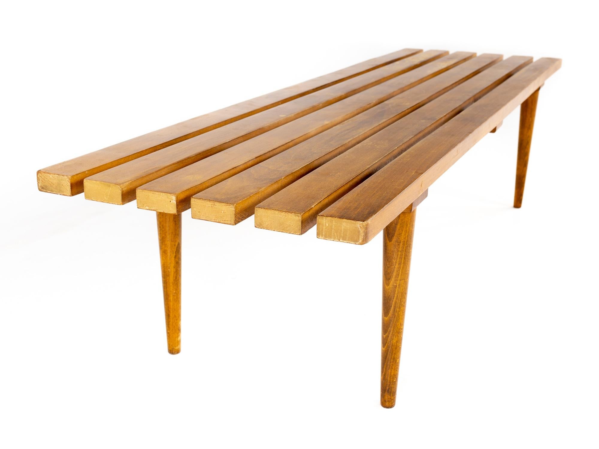 Mid-Century Modern George Nelson Style Mid Century Slat Bench For Sale