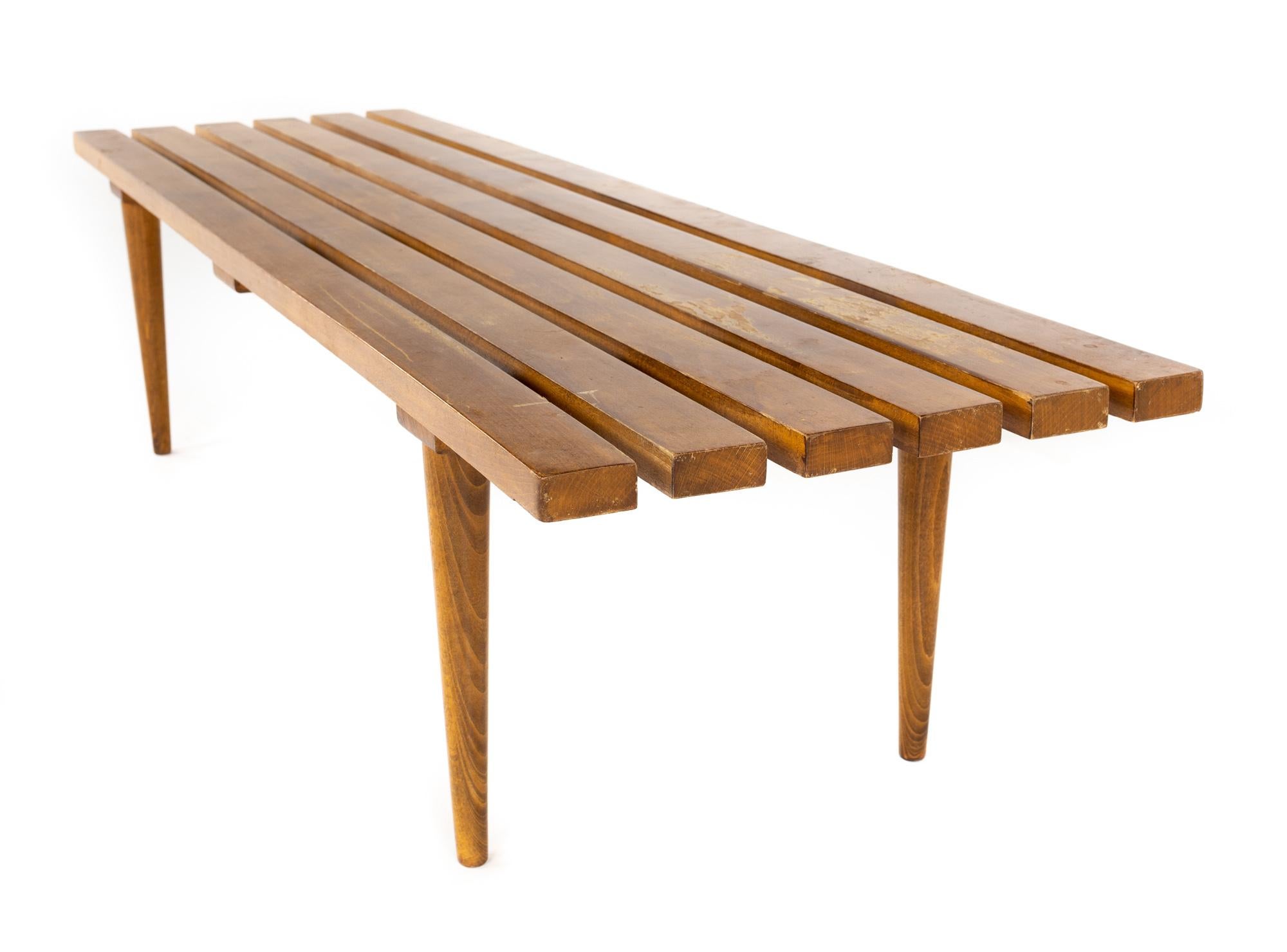 American George Nelson Style Mid Century Slat Bench For Sale