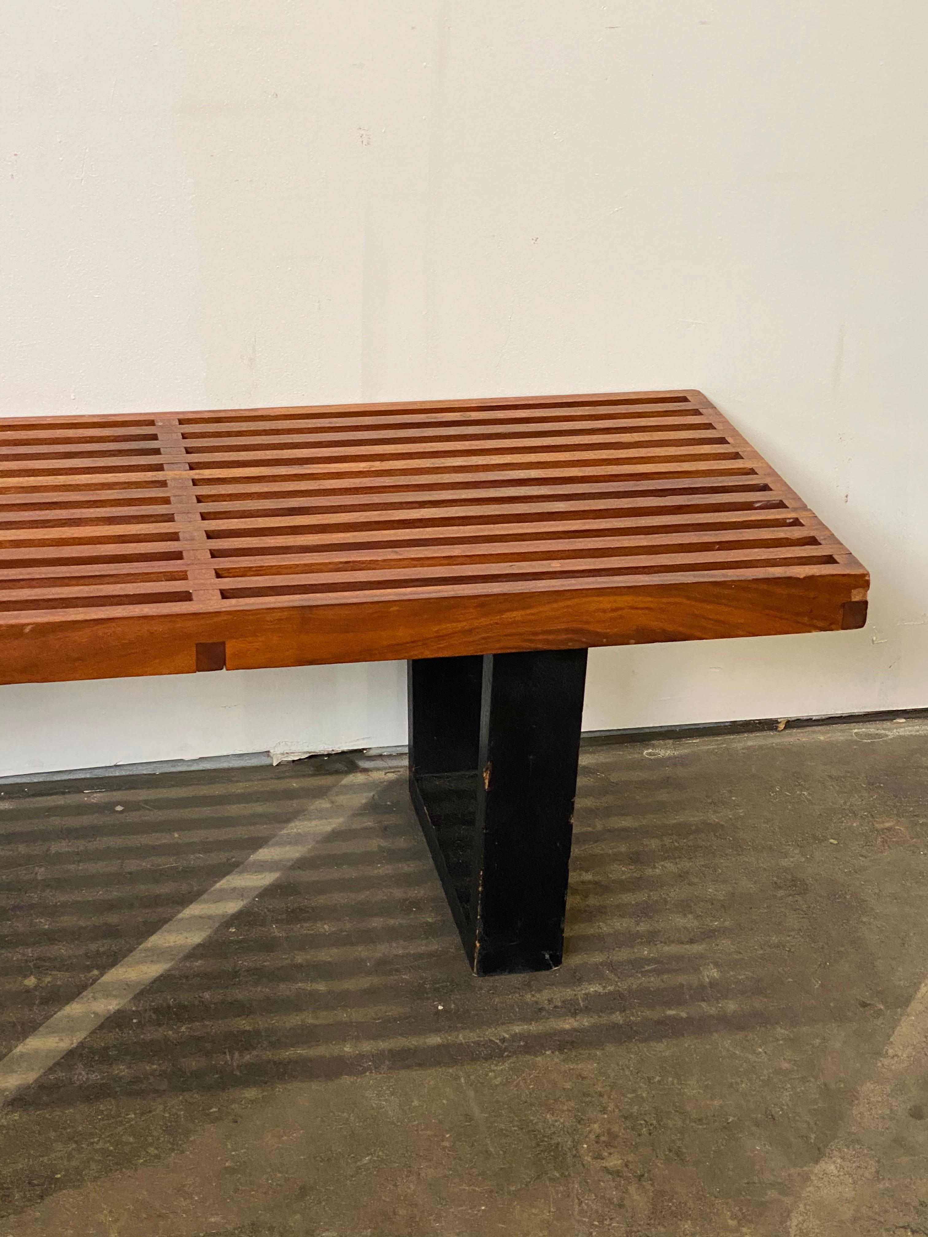 Mid-Century Modern George Nelson Style Slat Bench