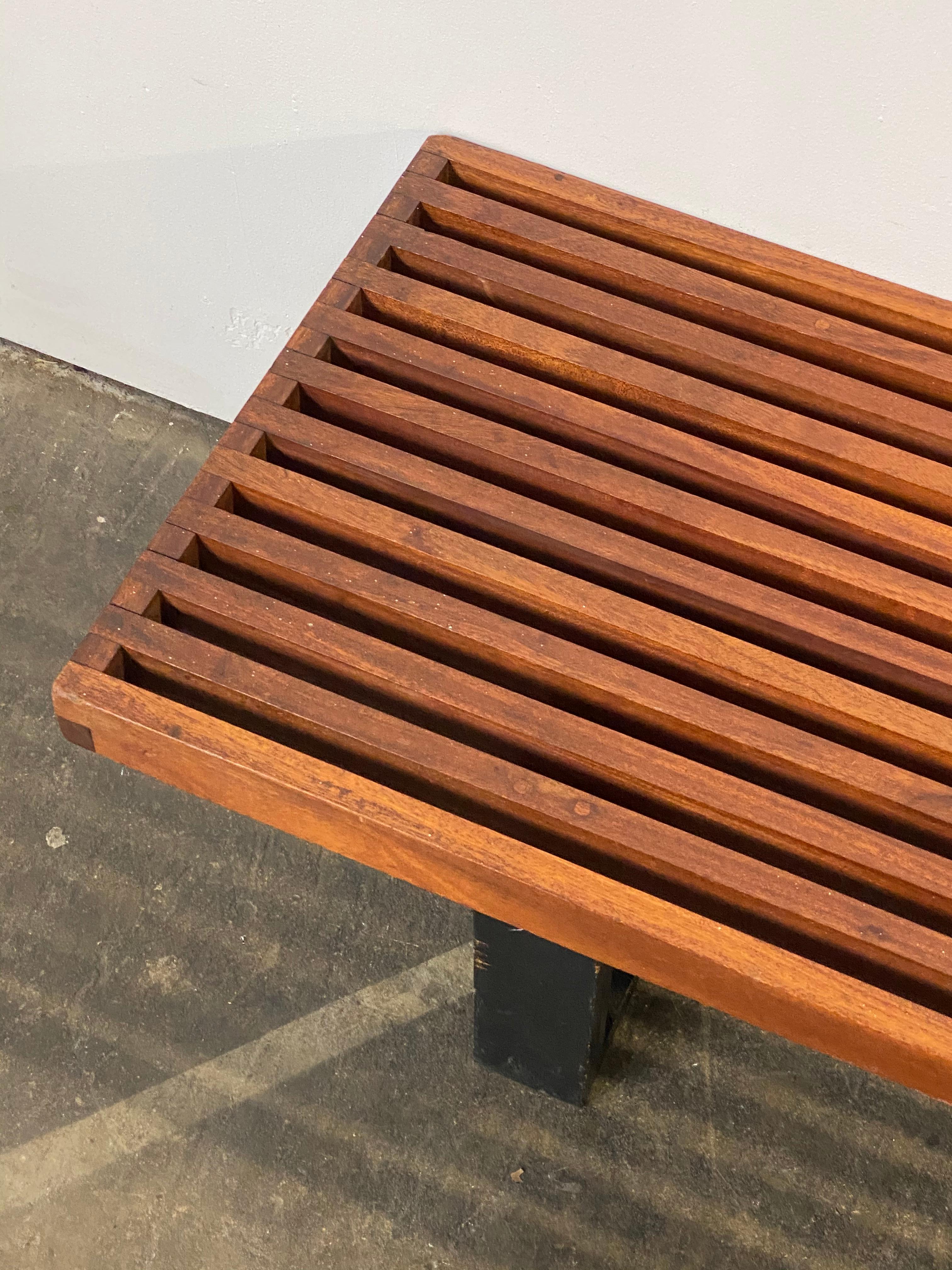 20th Century George Nelson Style Slat Bench