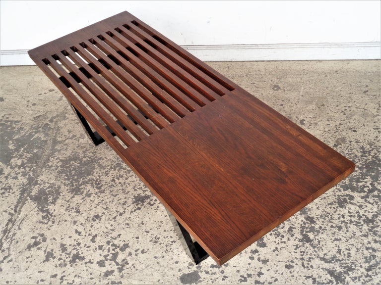 Ebonized George Nelson Style Platform Bench 1950's For Sale