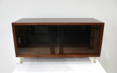 George Nelson Styled Miniature Mid Century Walnut Display Cabinet