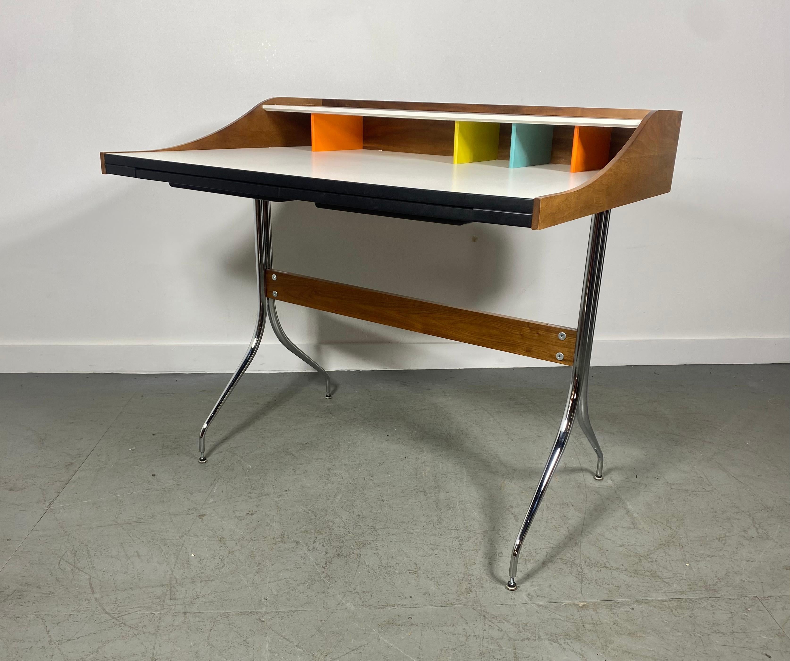Chrome George Nelson Swag Leg Desk Classic Midcentury Design, / Herman Miller