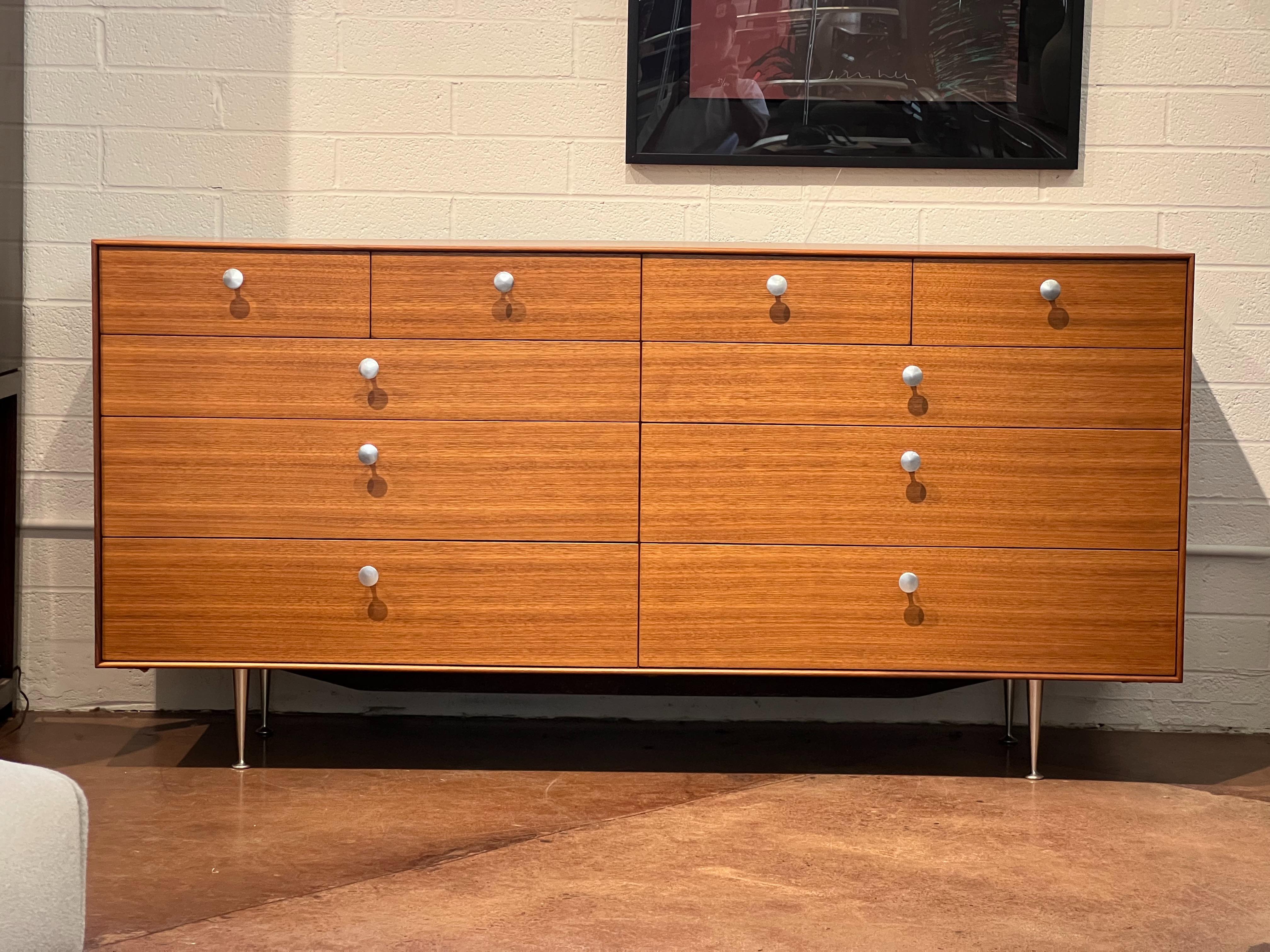 This George Nelson design for Herman Miller, Thin Edge series 10 drawer dresser is in great condition and ready to be enjoyed for years to come.

 It’s an iconic style that was originally designed as a double dresser. The second row of drawers comes