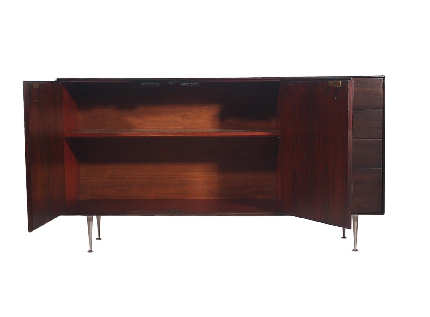 George Nelson Thin Edge Cabinet or Credenza for Herman Miller in Rosewood In Good Condition In Philadelphia, PA