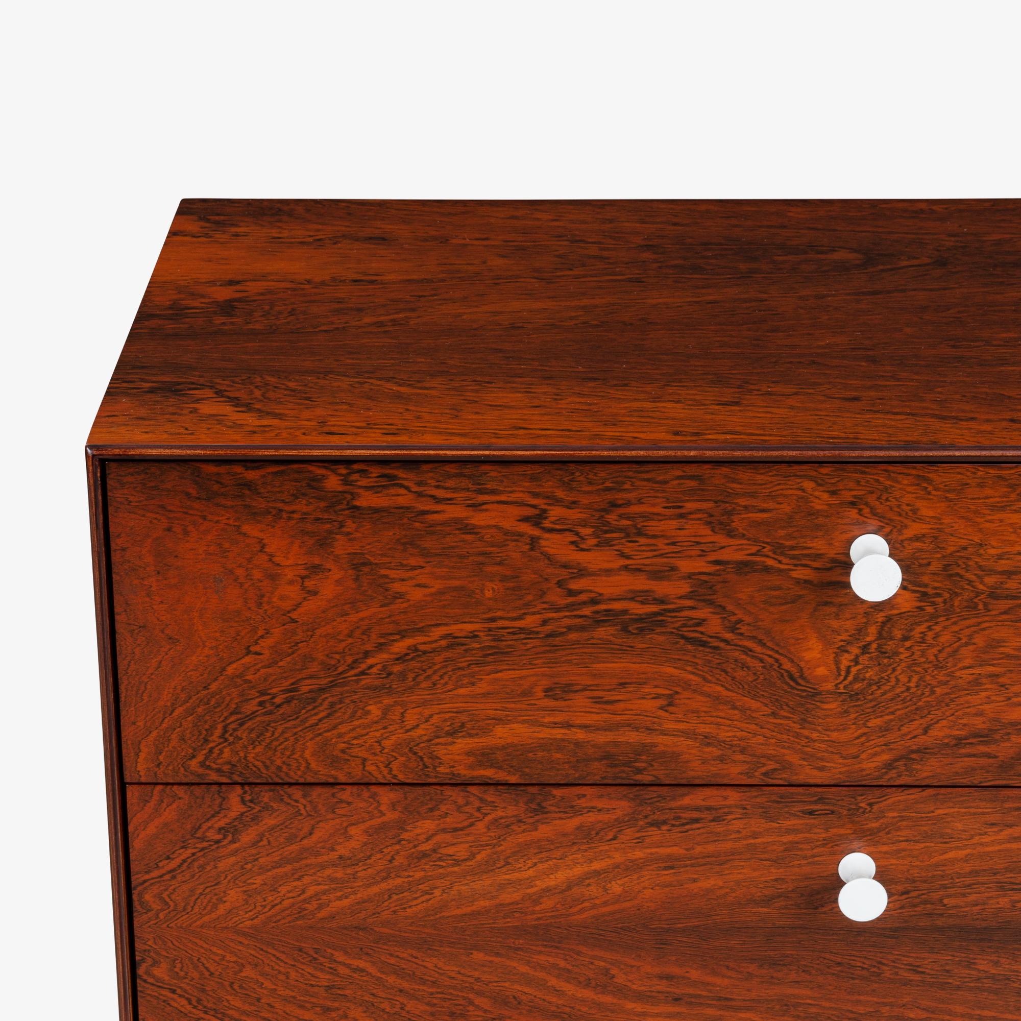 Aluminum George Nelson Thin Edge Dresser in Rosewood & Porcelain by Herman Miller For Sale