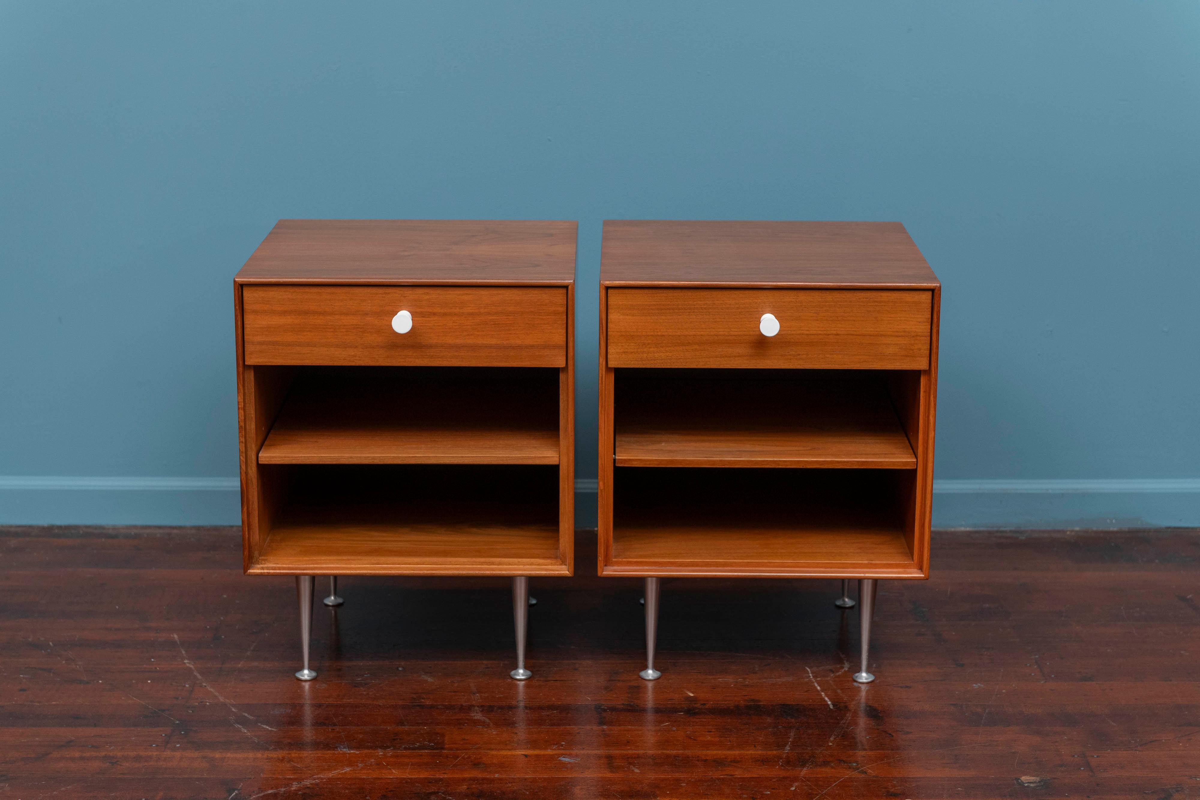Stainless Steel George Nelson Thin Edge Nightstands for Herman Miller For Sale