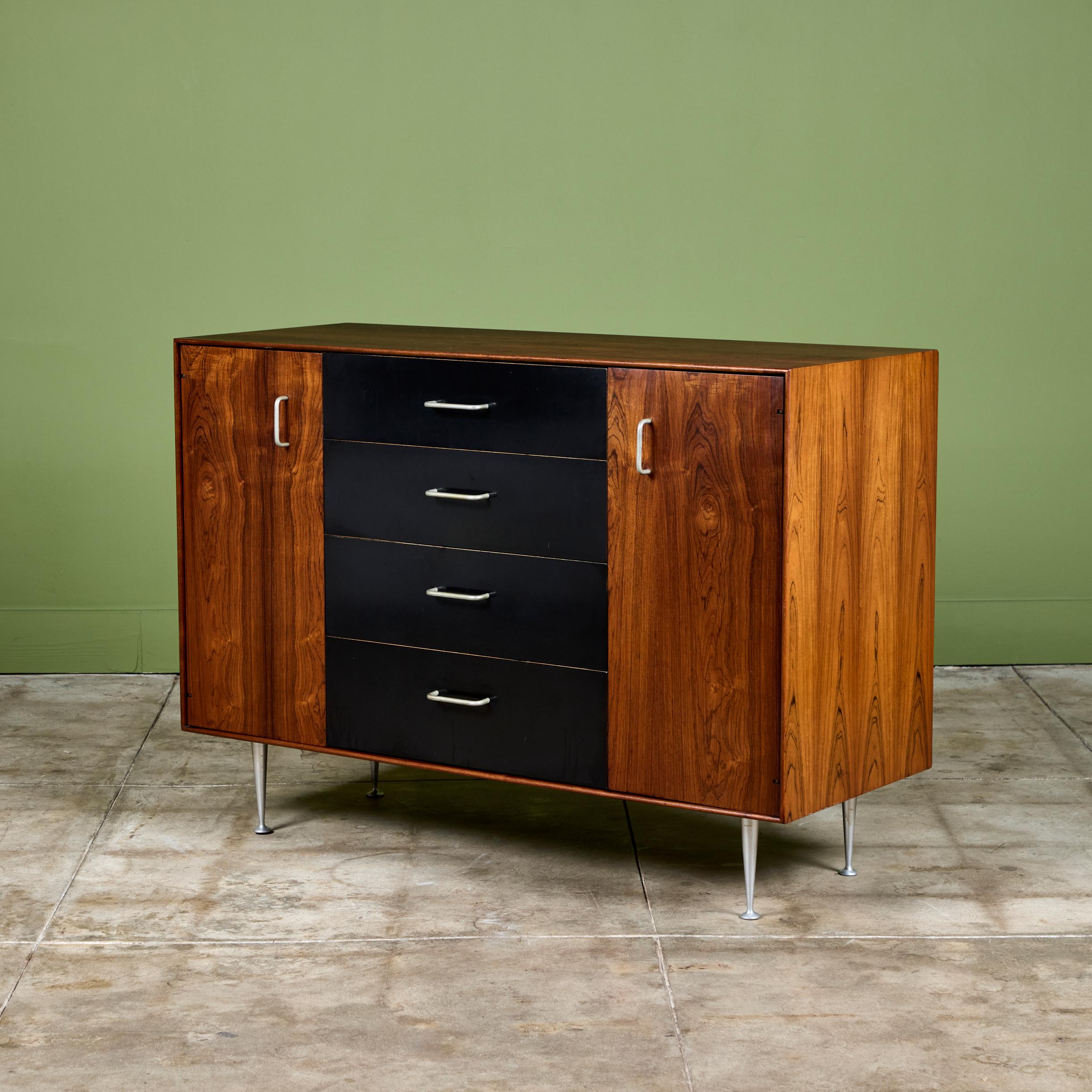 Schrank aus Palisanderholz mit dünner Kante von George Nelson für Herman Miller (Aluminium) im Angebot