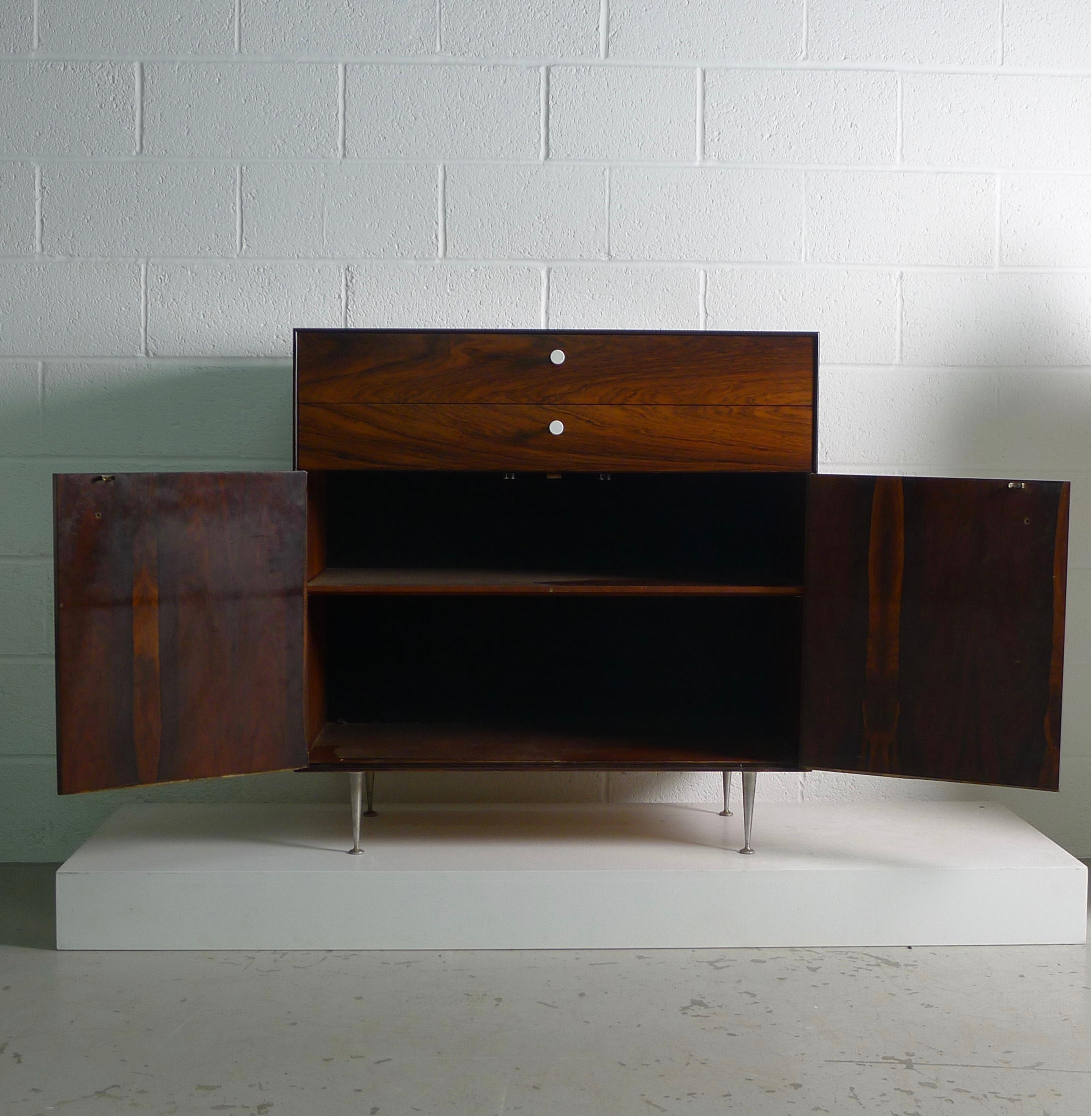 Mid-Century Modern George Nelson Thin Edge Rosewood Cabinet, Herman Miller Label, 1950's